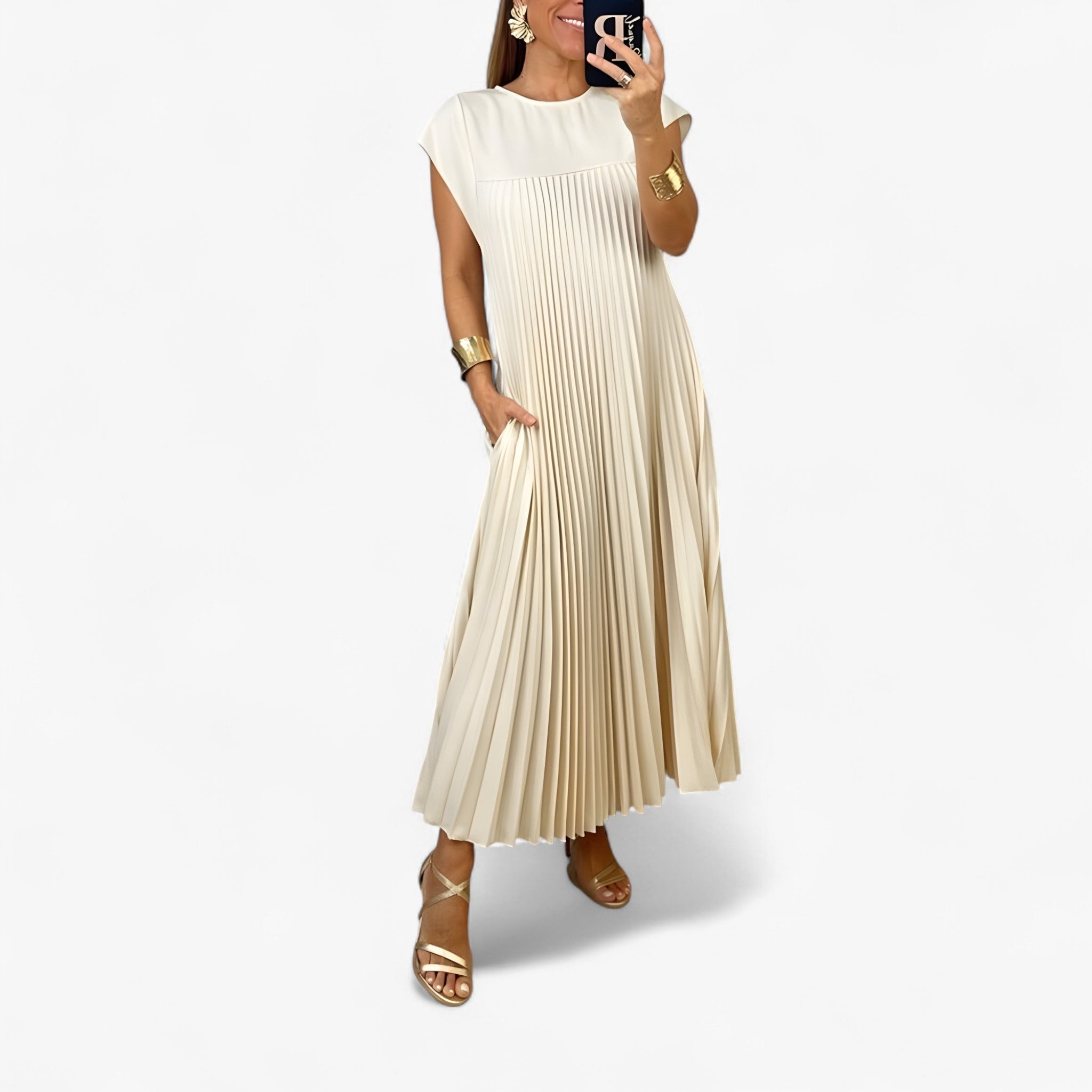 Aduana | Ärmelloses Kleid mit Eleganten Falten