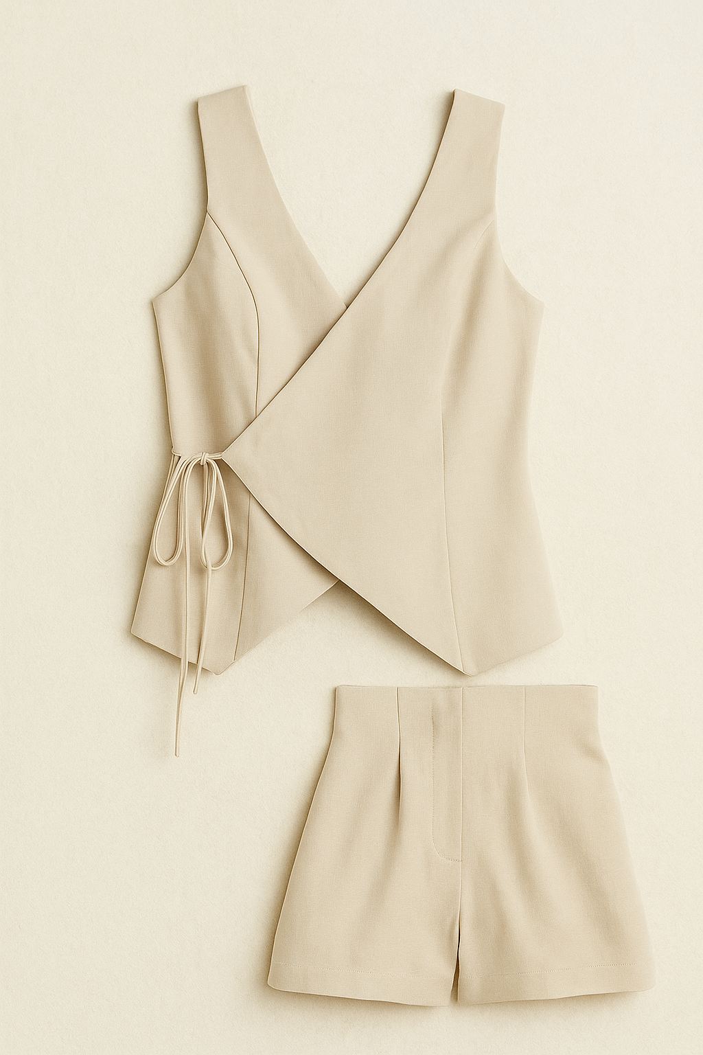 Carmen | Ärmelloser Wickel-Shorts-Jumpsuit für Damen