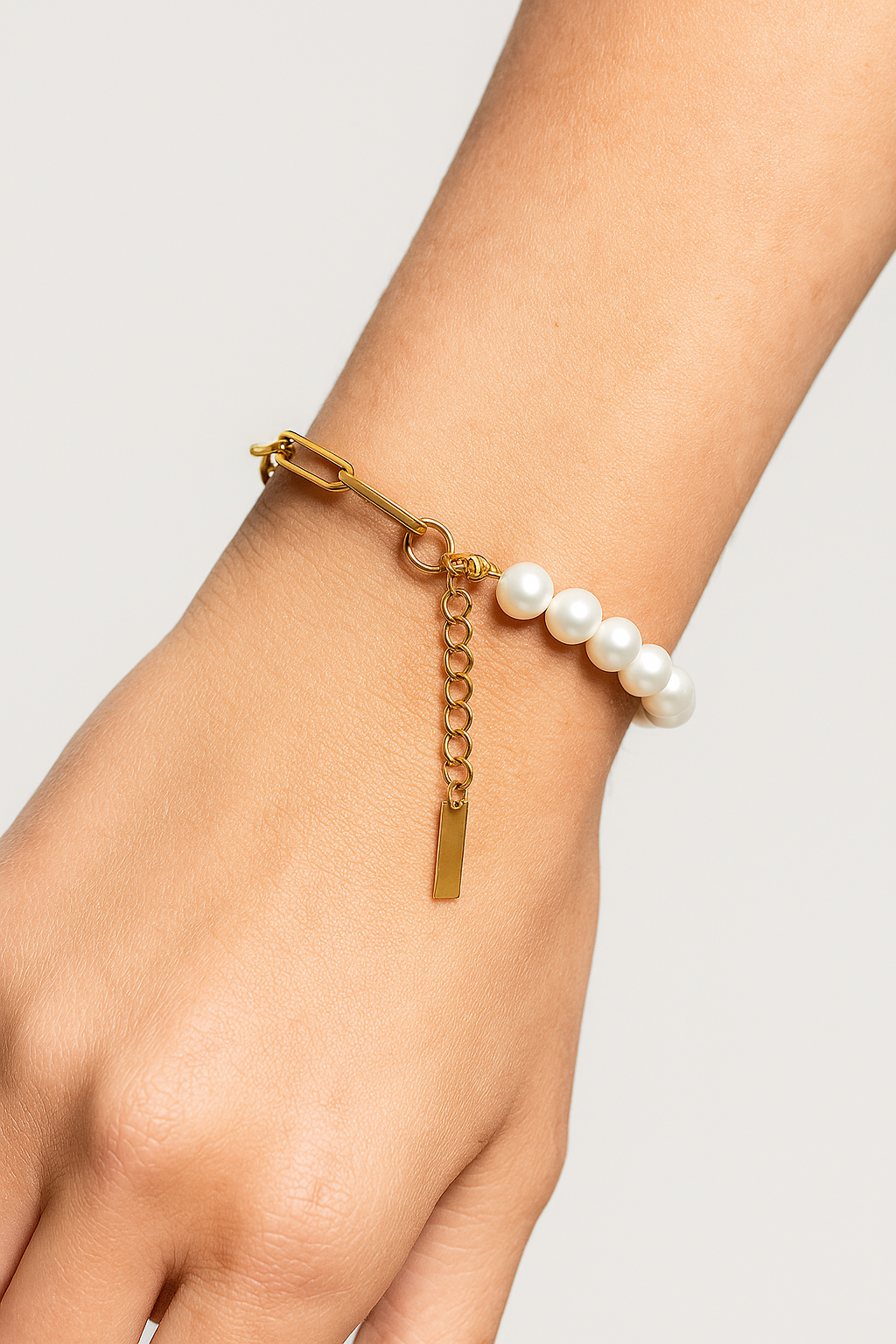Louis | Elegantes Armband mit Perlen und Gliederkette