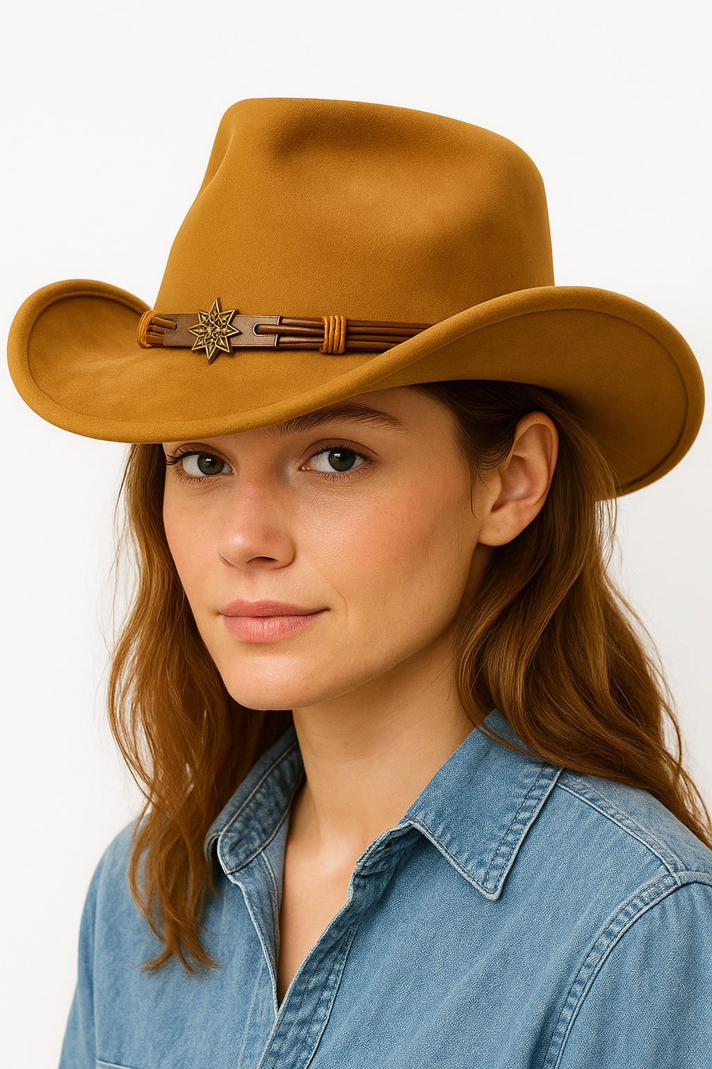 Steen | Klassischer Cowboyhut aus Wildleder mit Zierband