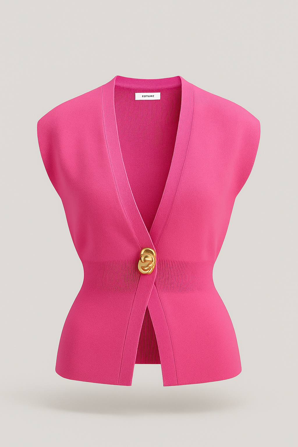 Iris | Elegante Damen Strickweste mit Goldknopf