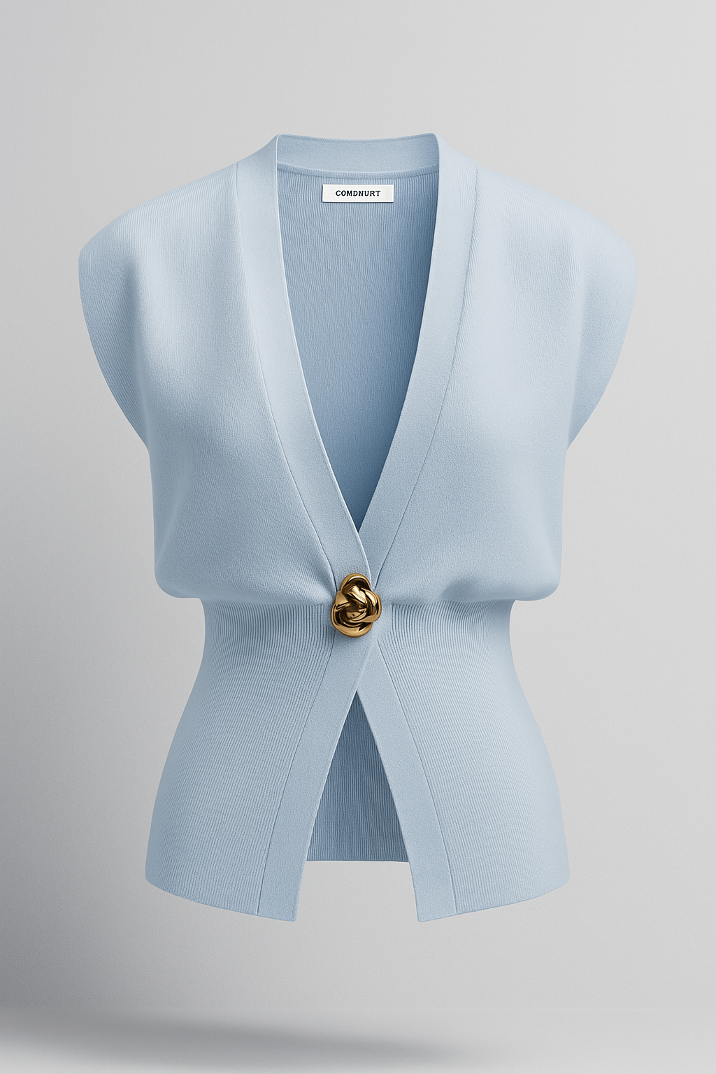 Iris | Elegante Damen Strickweste mit Goldknopf