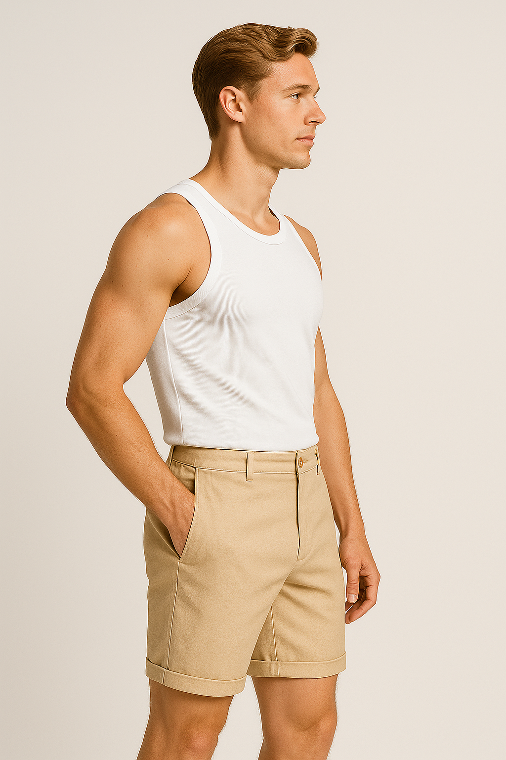 Anton | Lässige Leinenshorts mit Rollsaum