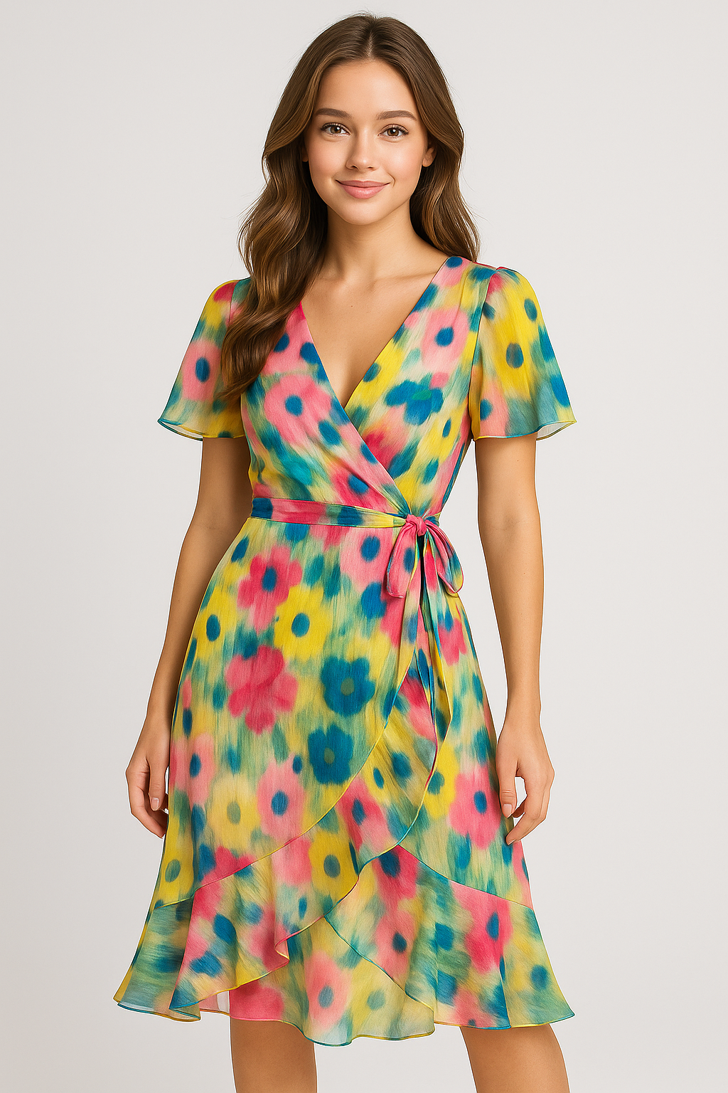 Aleyn | Elegantes Blumenkleid in Midilänge