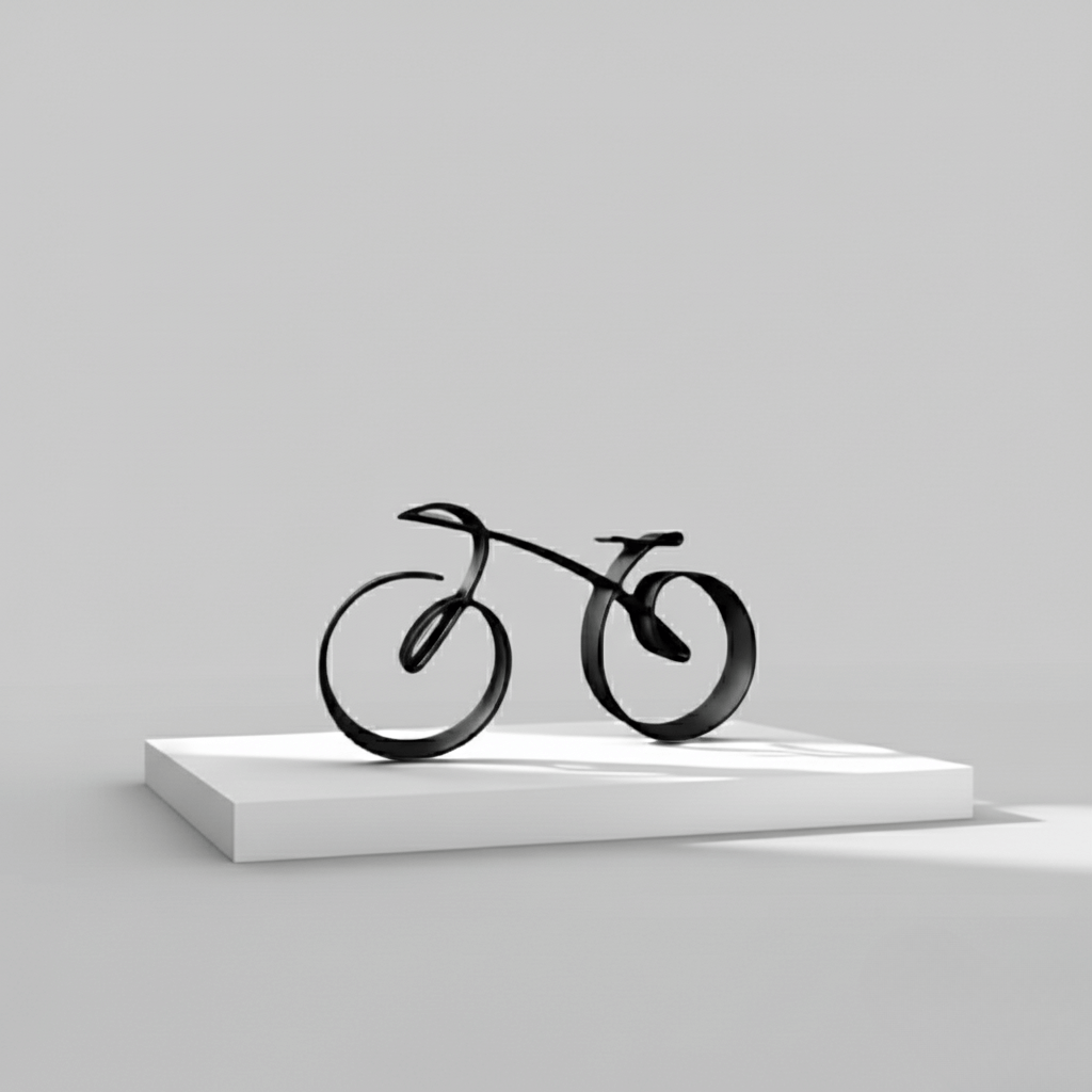 Minimalistische Fahrradskulptur für Innenräume