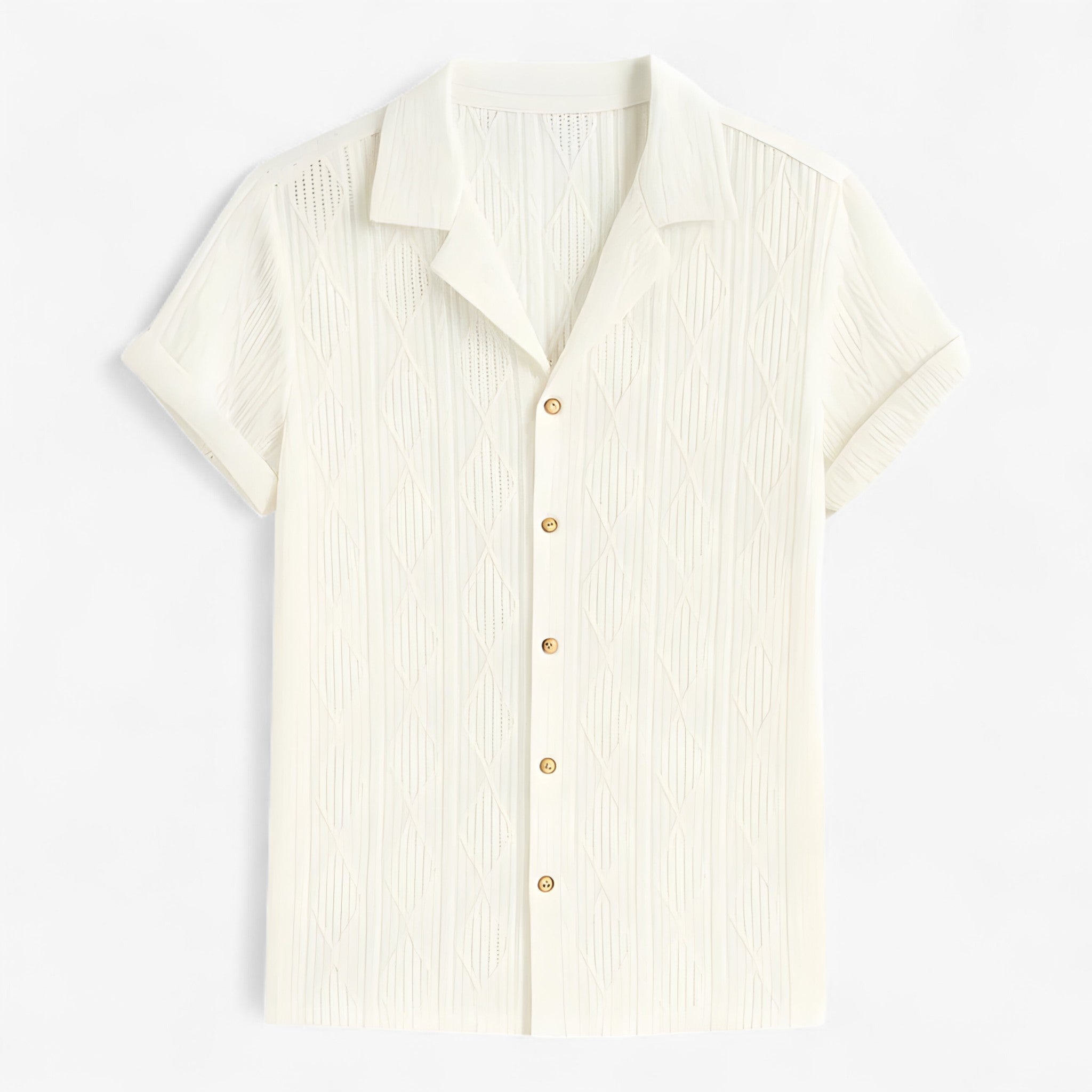 Jelo | Geometrisches Jacquard-Cuba-Hemd – Stilvoll und Einzigartig