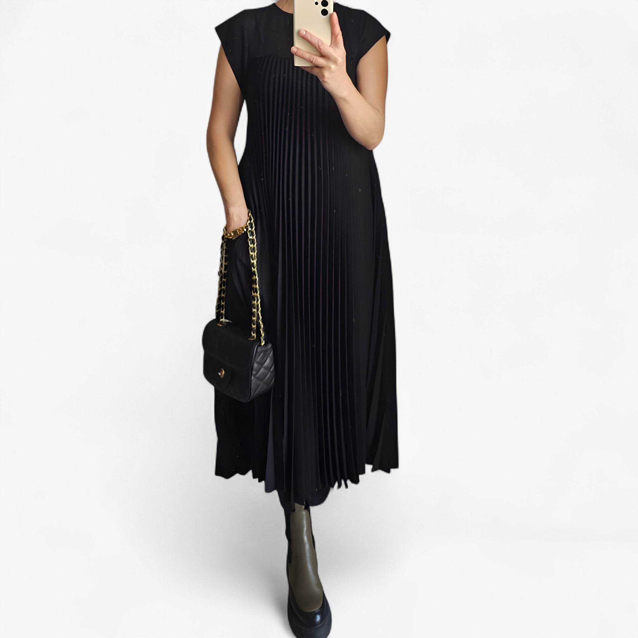 Aduana | Ärmelloses Kleid mit Eleganten Falten