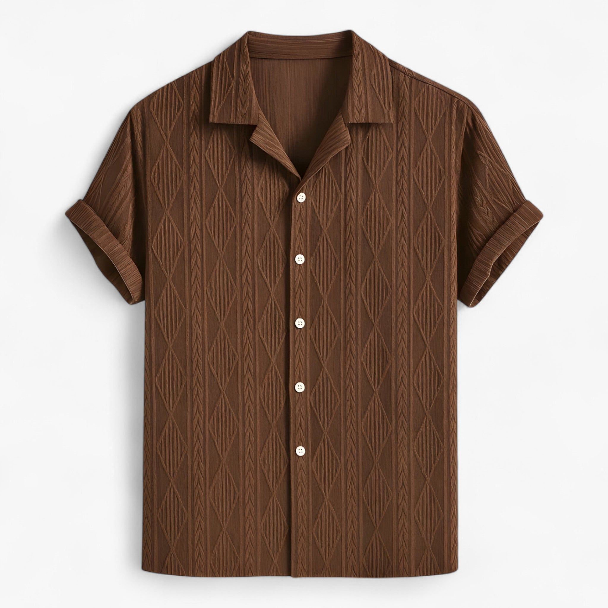 Jelo | Geometrisches Jacquard-Cuba-Hemd – Stilvoll und Einzigartig