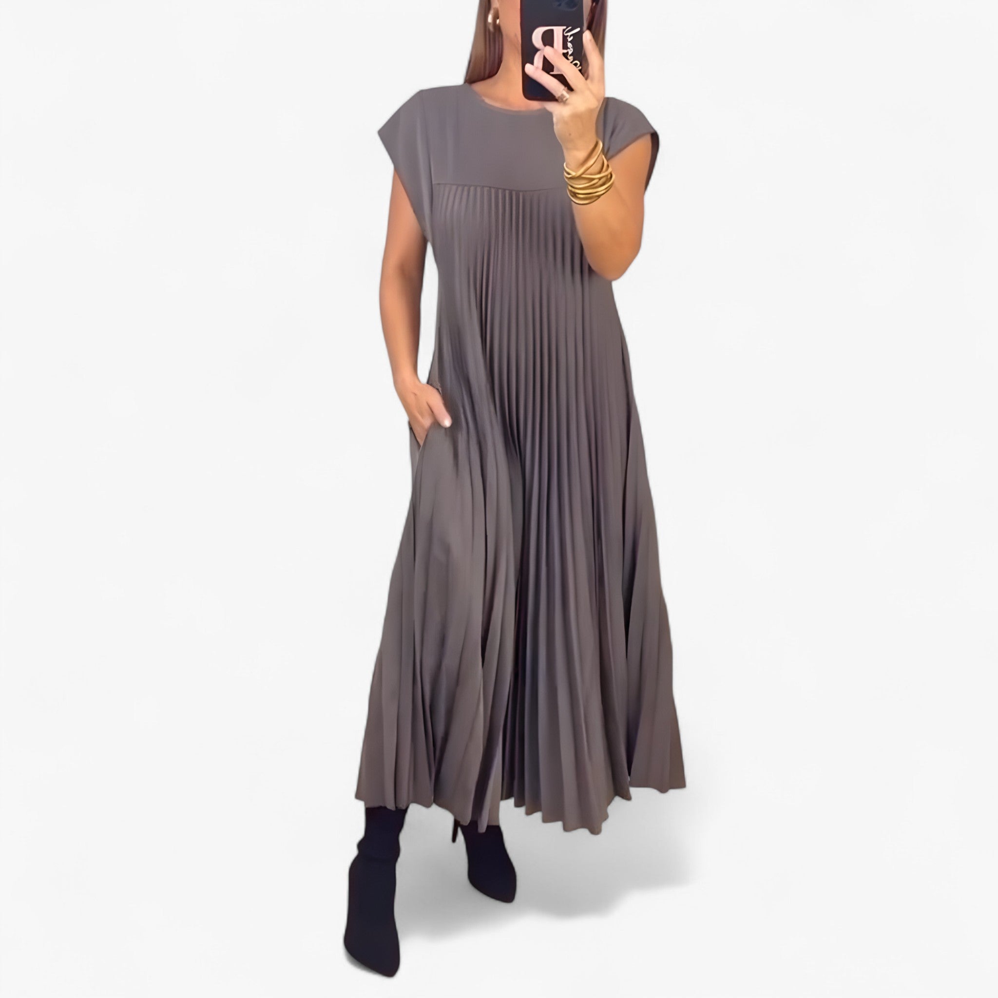 Aduana | Ärmelloses Kleid mit Eleganten Falten