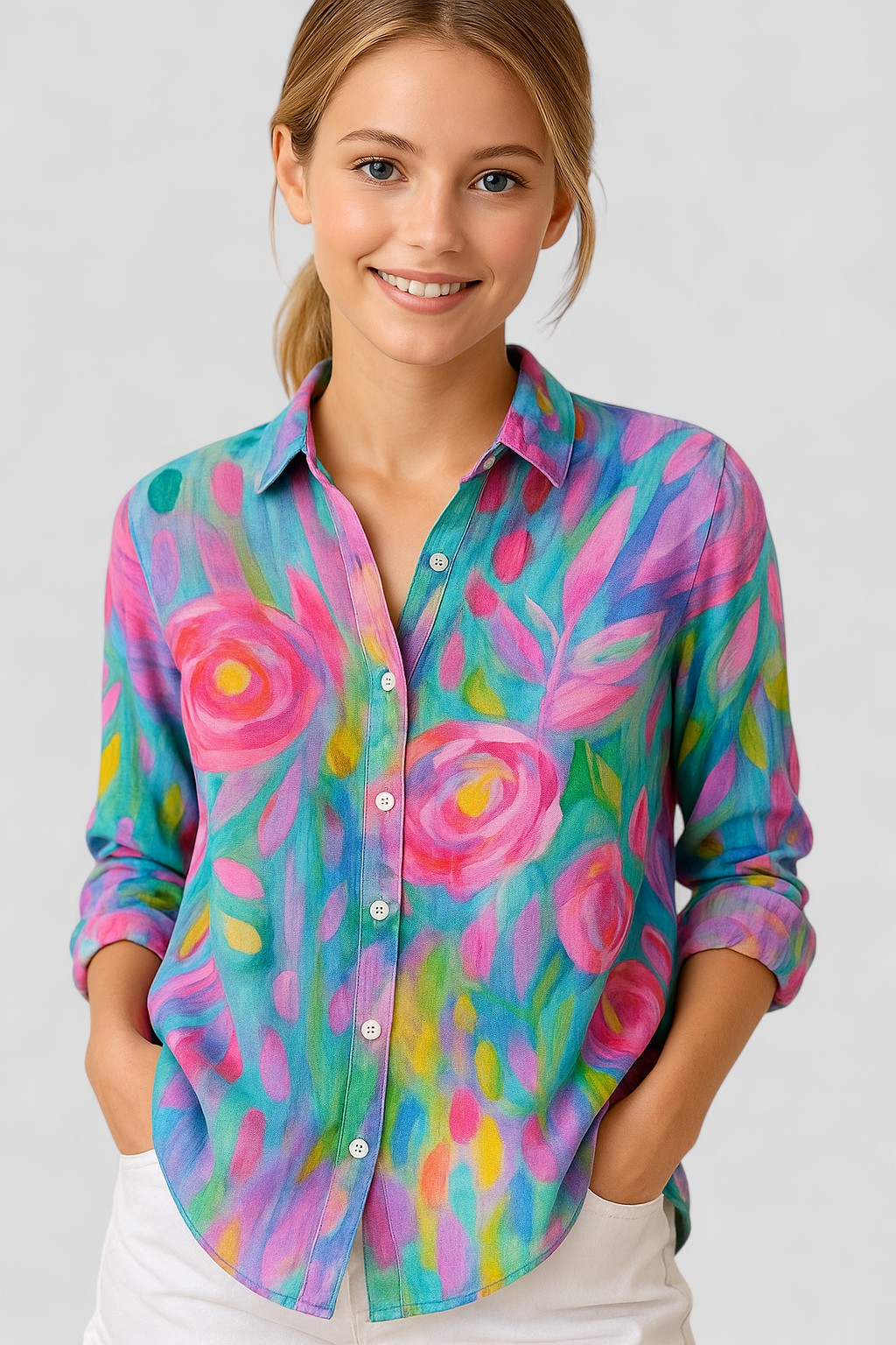 Bunte Damenbluse Mit Einzigartigem Design 6