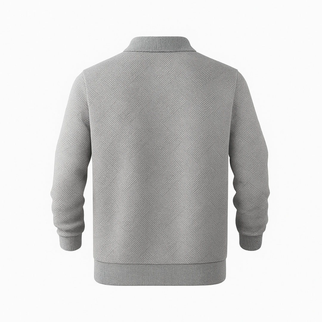 Victor | Texturiertes Herrenpullover mit Viertelreißverschluss - Moderne Passform