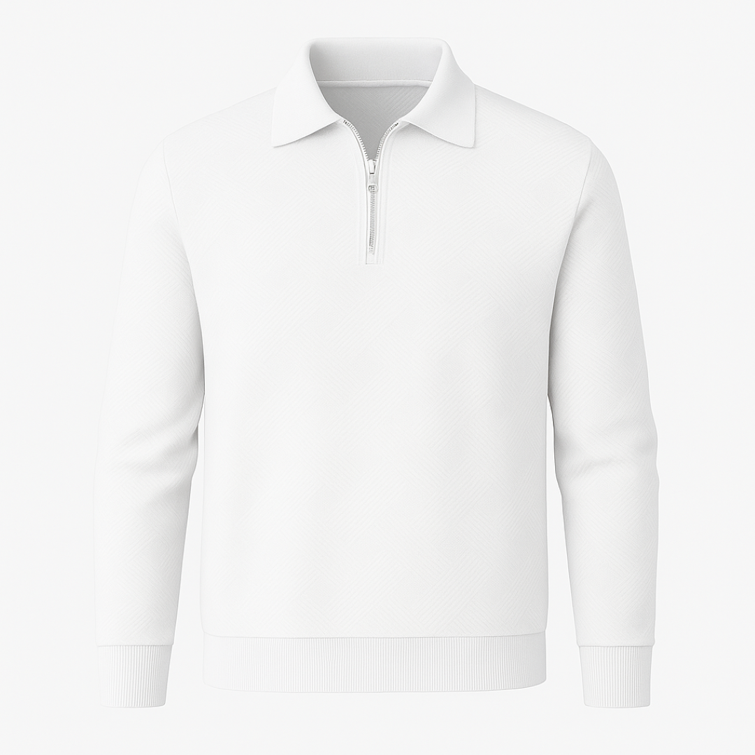 Victor | Texturiertes Herrenpullover mit Viertelreißverschluss - Moderne Passform