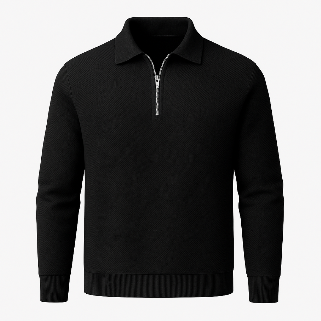 Victor | Texturiertes Herrenpullover mit Viertelreißverschluss - Moderne Passform