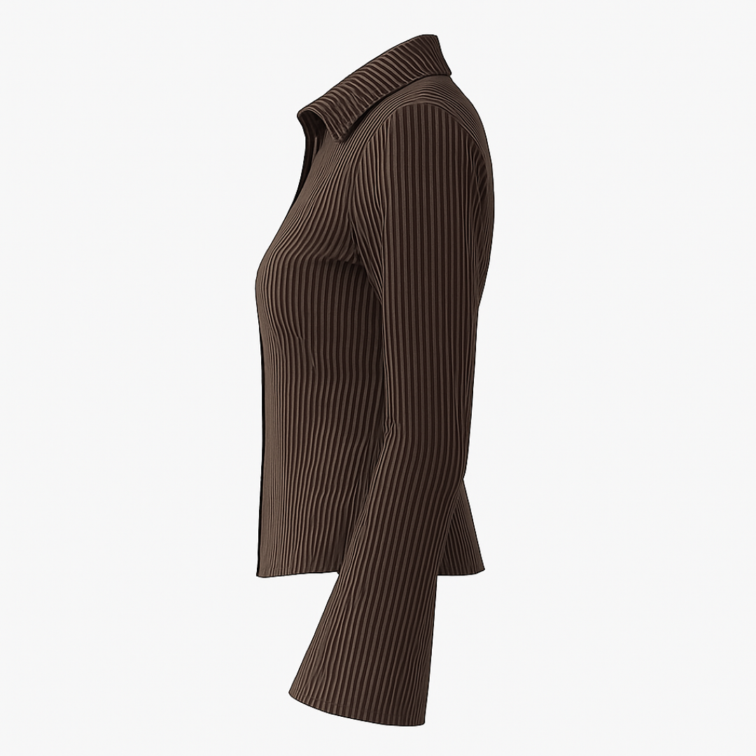 Katia | Eng anliegendes gestreiftes Blusenshirt mit weitem Ärmel