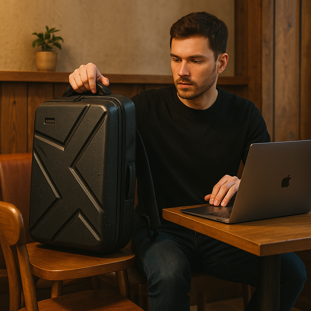 Gabi | Nachhaltiger mehrfarbiger Rucksack mit USB-Anschluss