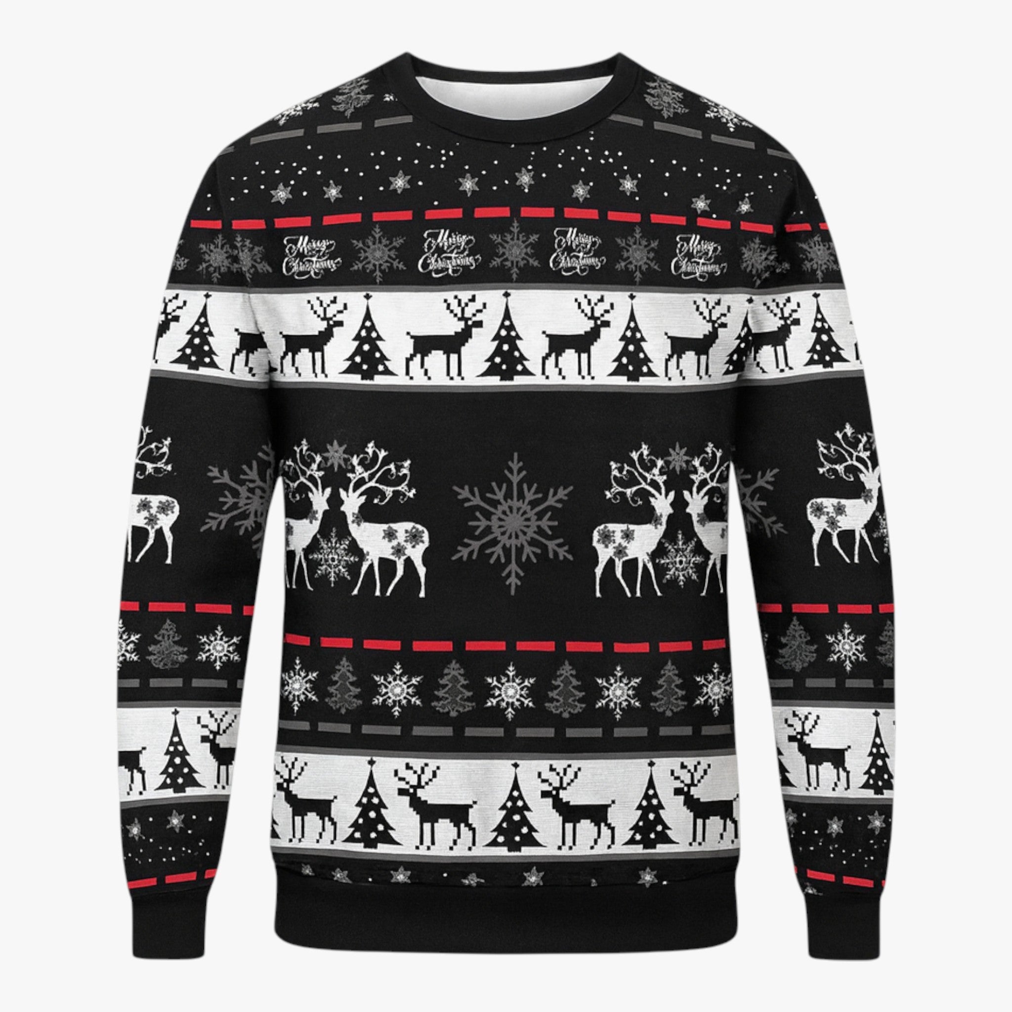 Herren Weihnachts-Pullover mit süßem Rentier-Print für gemütliche Feiertage