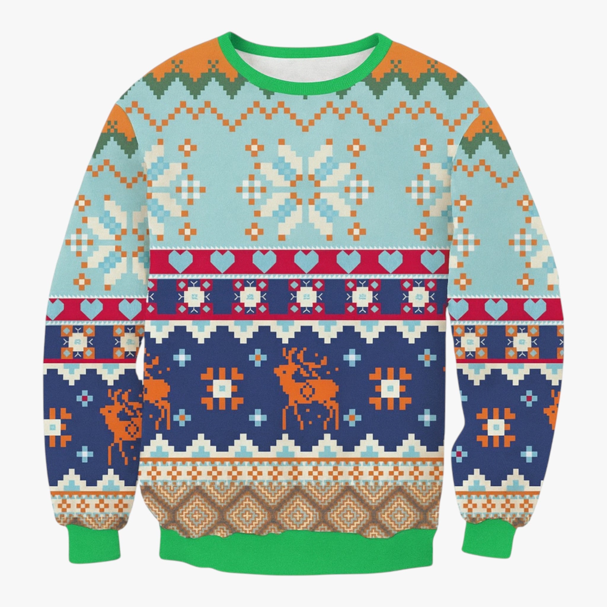 Herren Weihnachts-Pullover mit süßem Rentier-Print für gemütliche Feiertage