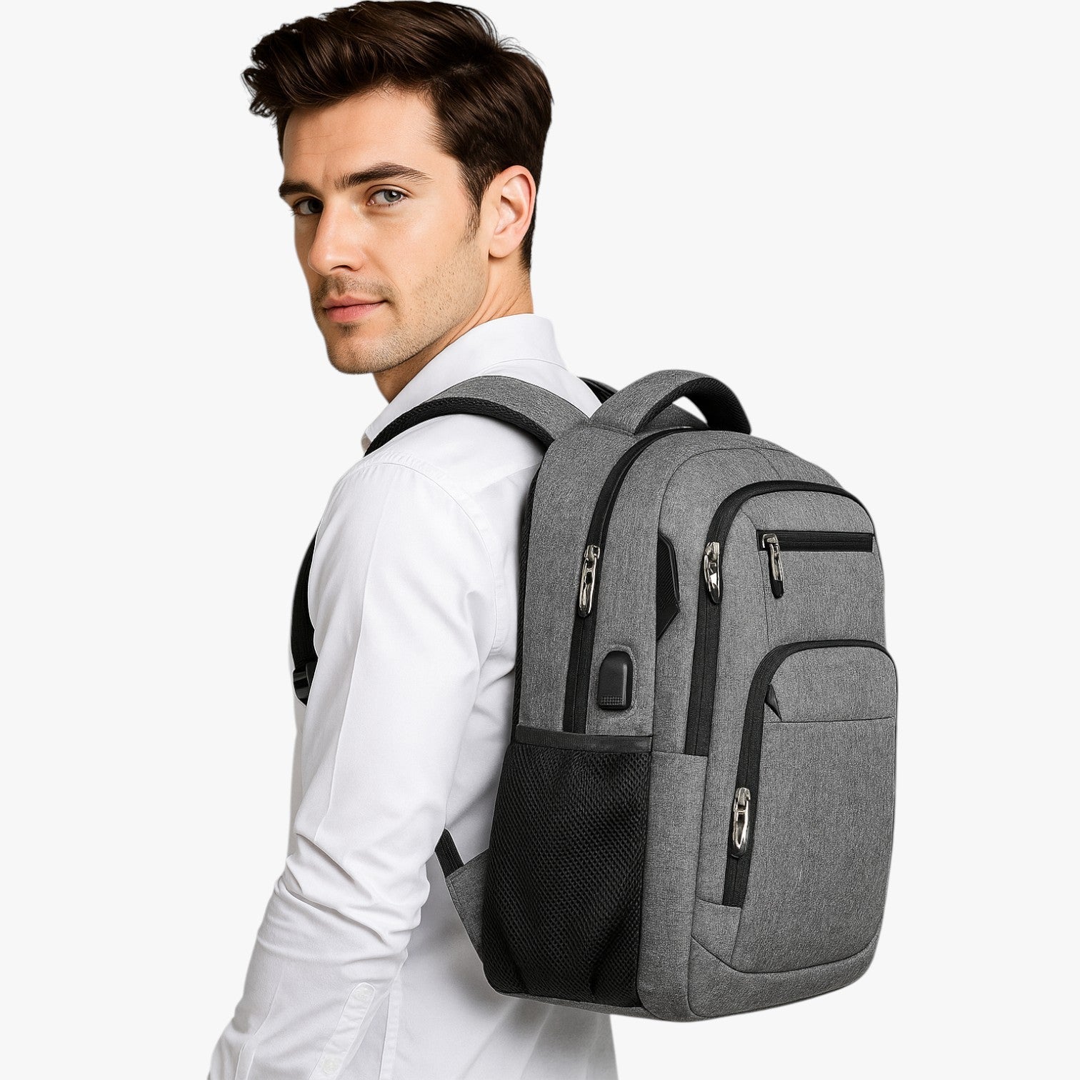Charlie | Großkapazitäter wiederverwendbarer wasserfester Rucksack mit USB-Anschluss für Reisen und Arbeit