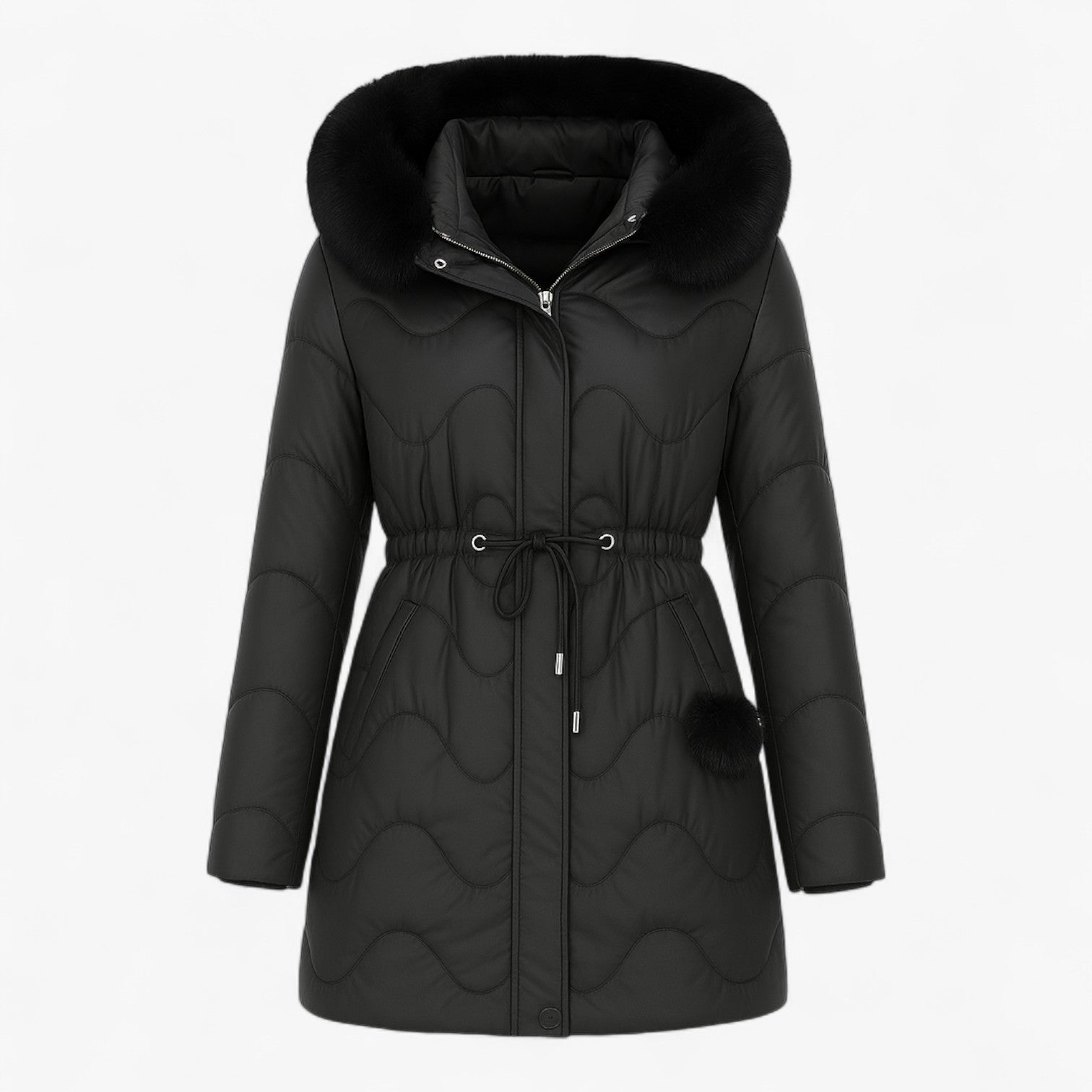 Winterdaunenjacke - mit Kapuze und dickem Pelzfutter für maximale Wärme