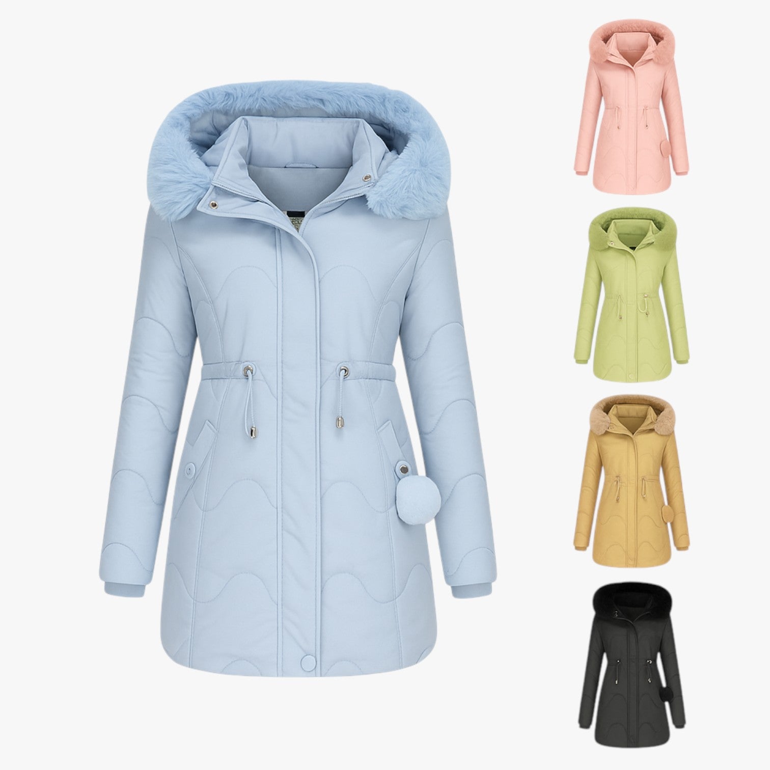 Winterdaunenjacke - mit Kapuze und dickem Pelzfutter für maximale Wärme