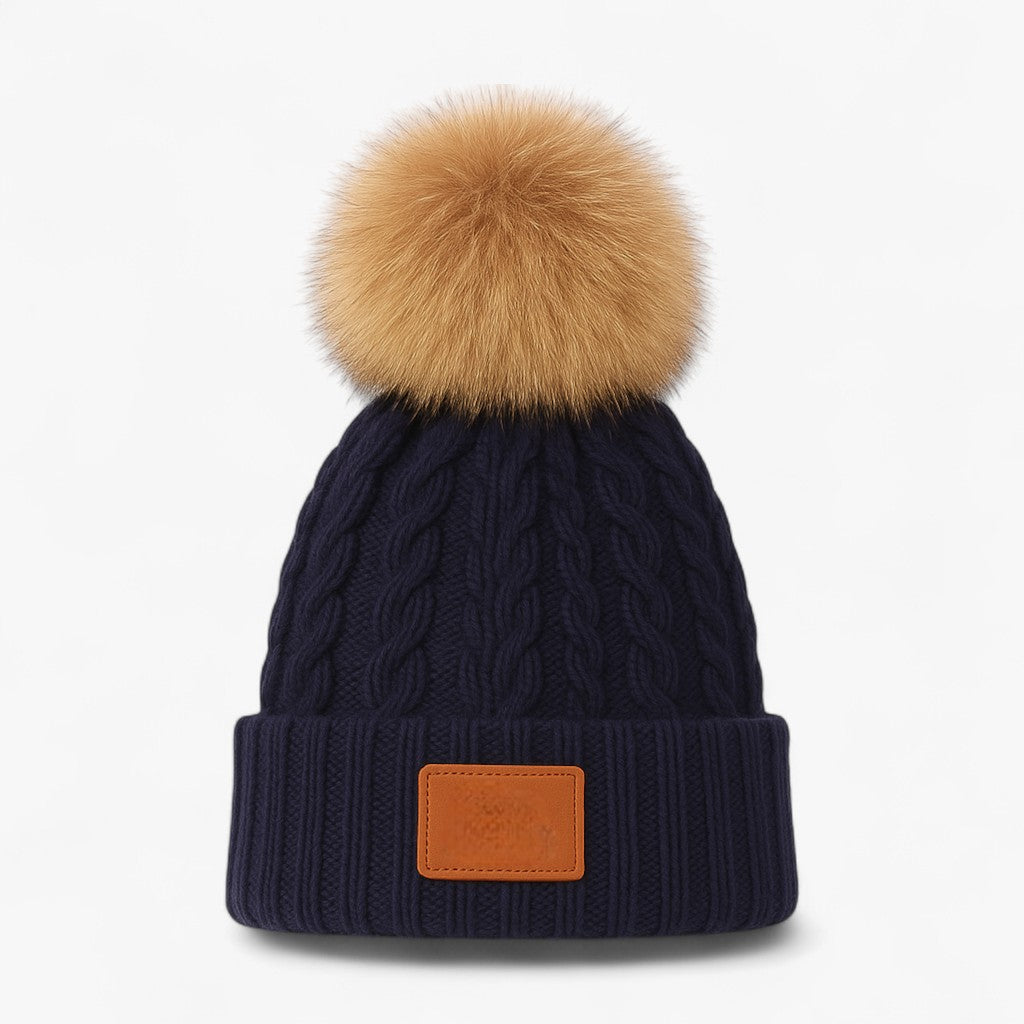 Strick-Pompom-Mütze