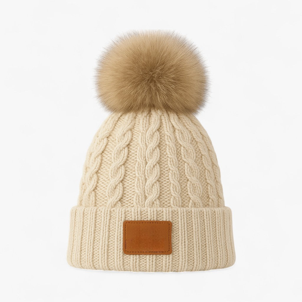 Strick-Pompom-Mütze