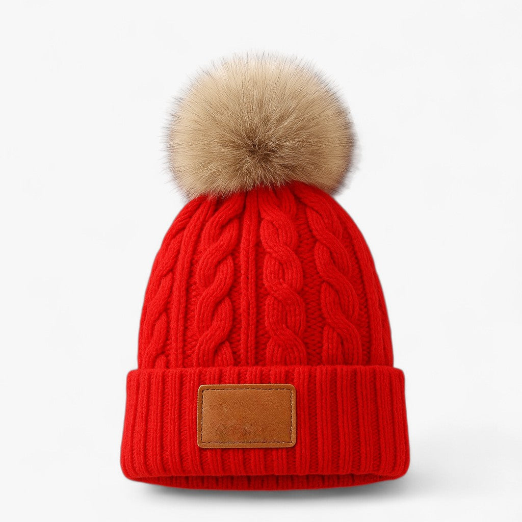 Strick-Pompom-Mütze