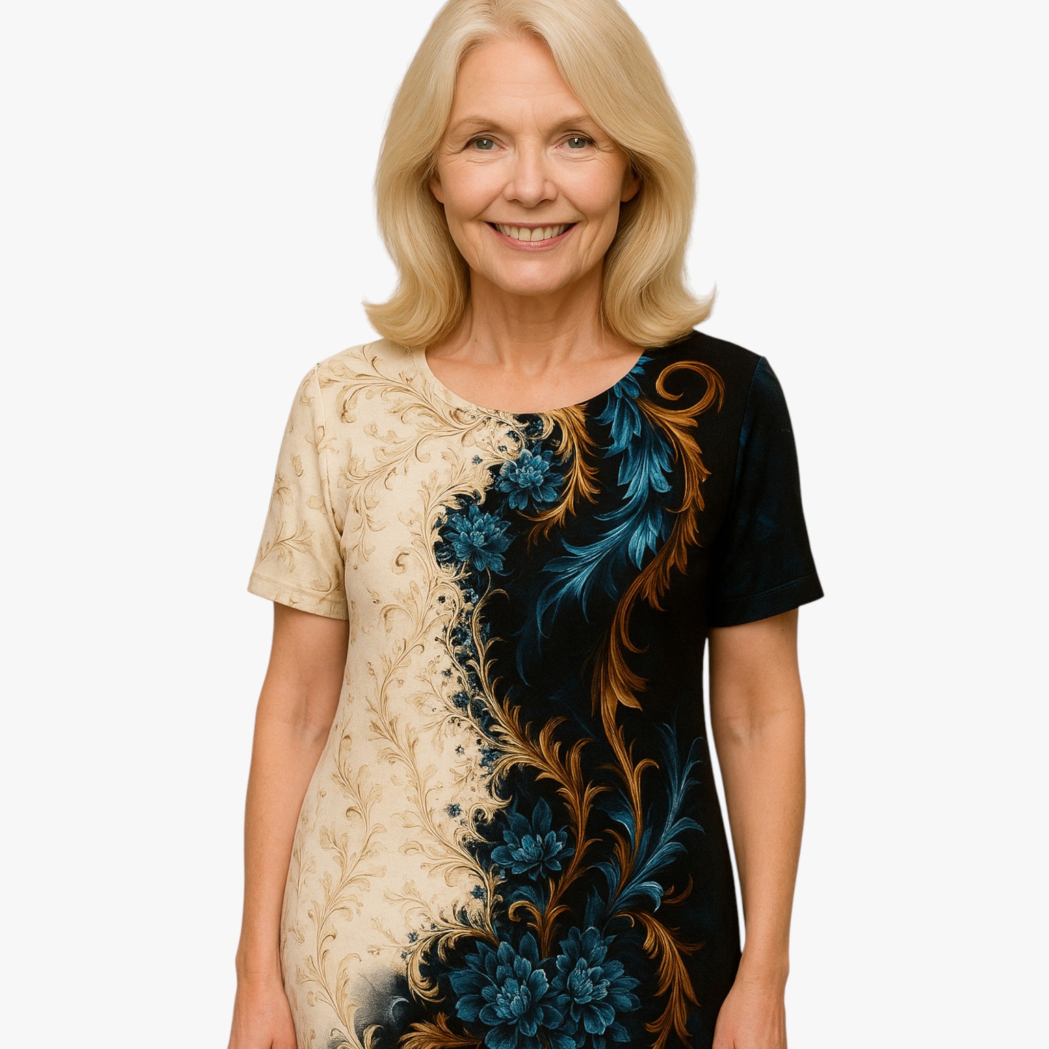Cosmina | Damen A-Line Sommerkleid mit Kurzen Ärmeln