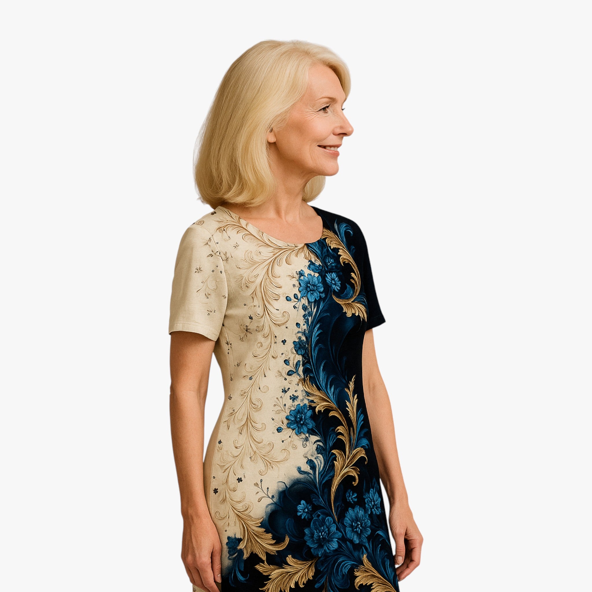 Cosmina | Damen A-Line Sommerkleid mit Kurzen Ärmeln