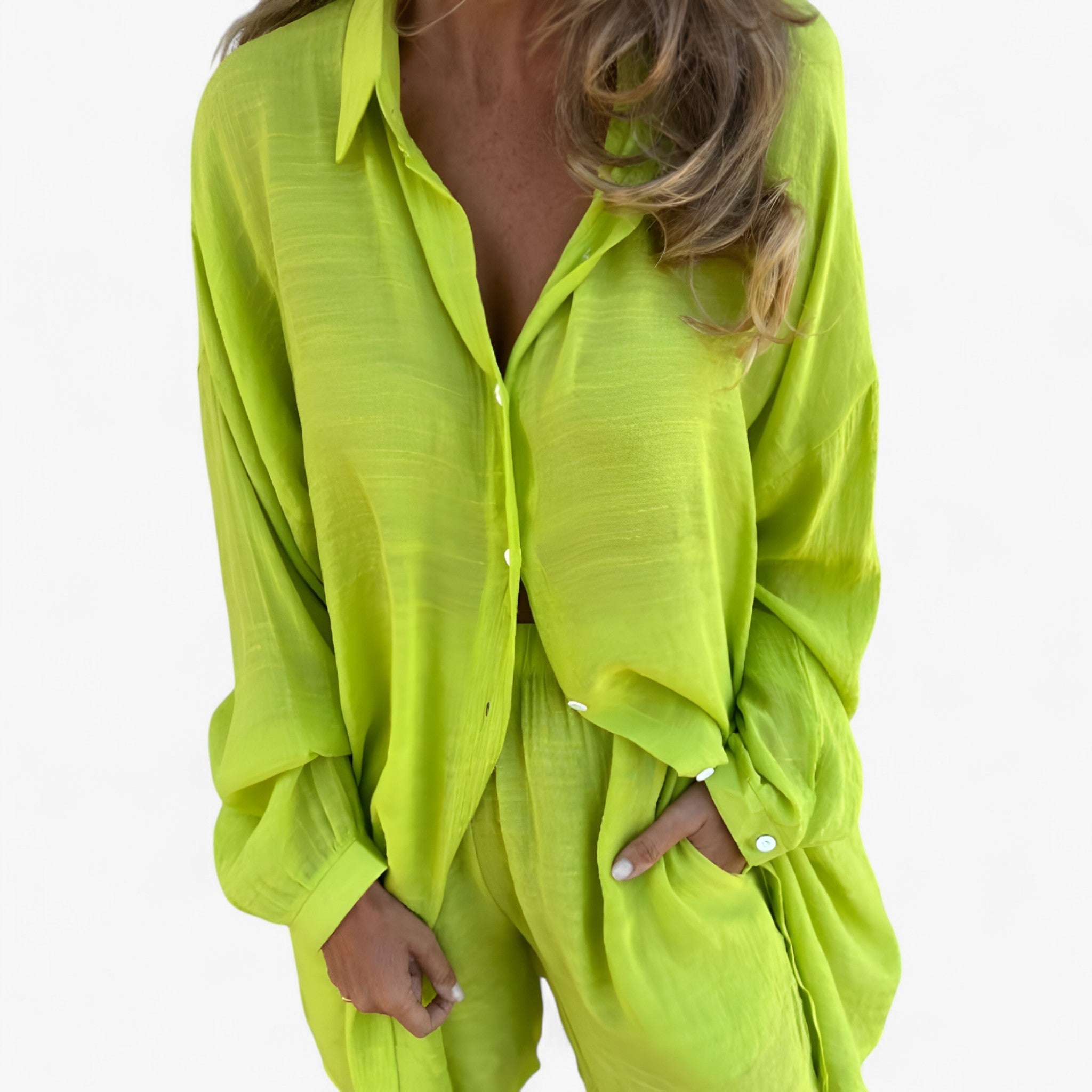 Damen Baumwoll-Linen Komplettanzug mit Shorts 8