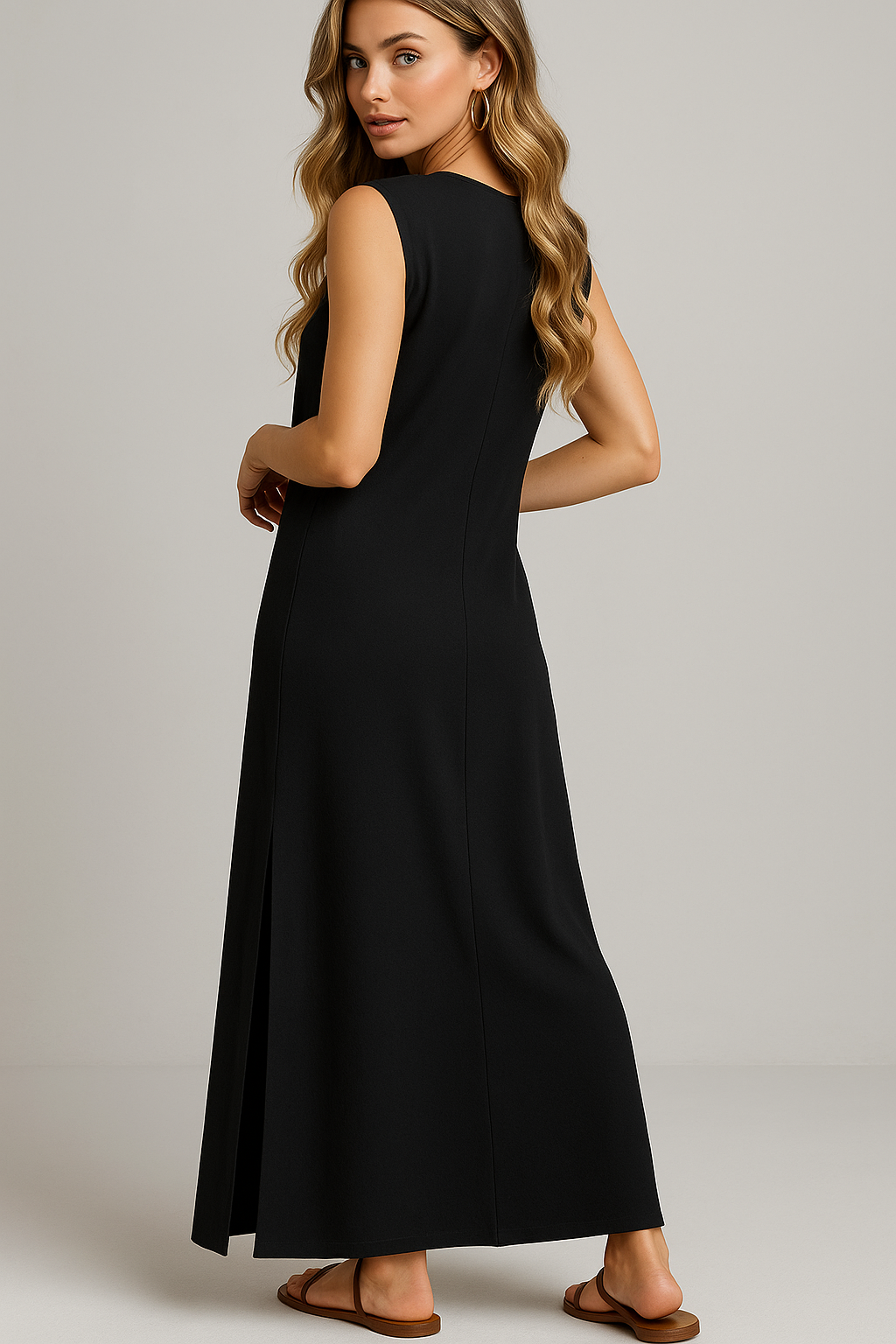 Damen Bequeme Lange Sommergonna mit Schlitz 2