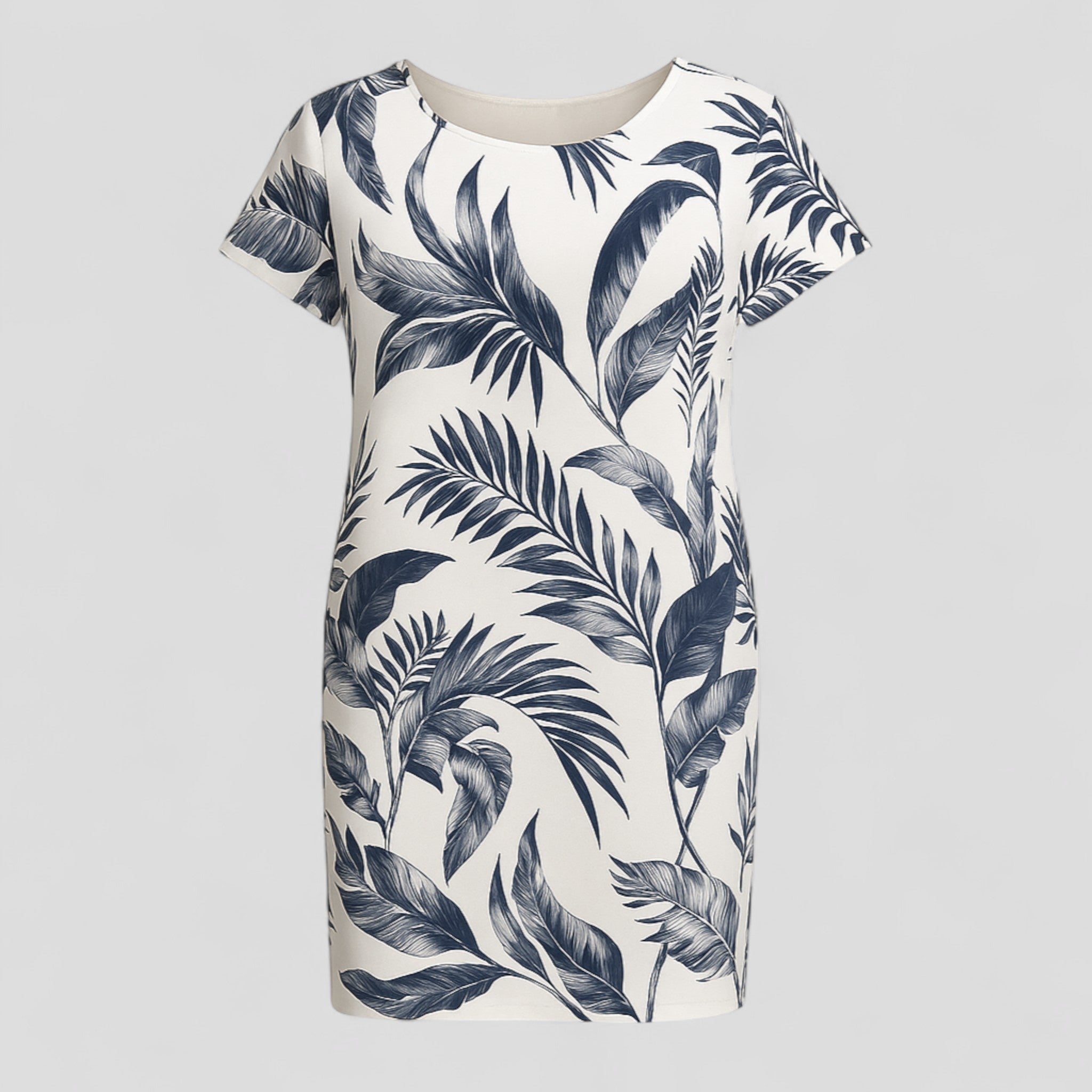 Damen Bequemes Casual Sommerkleid mit Naturdruck 0