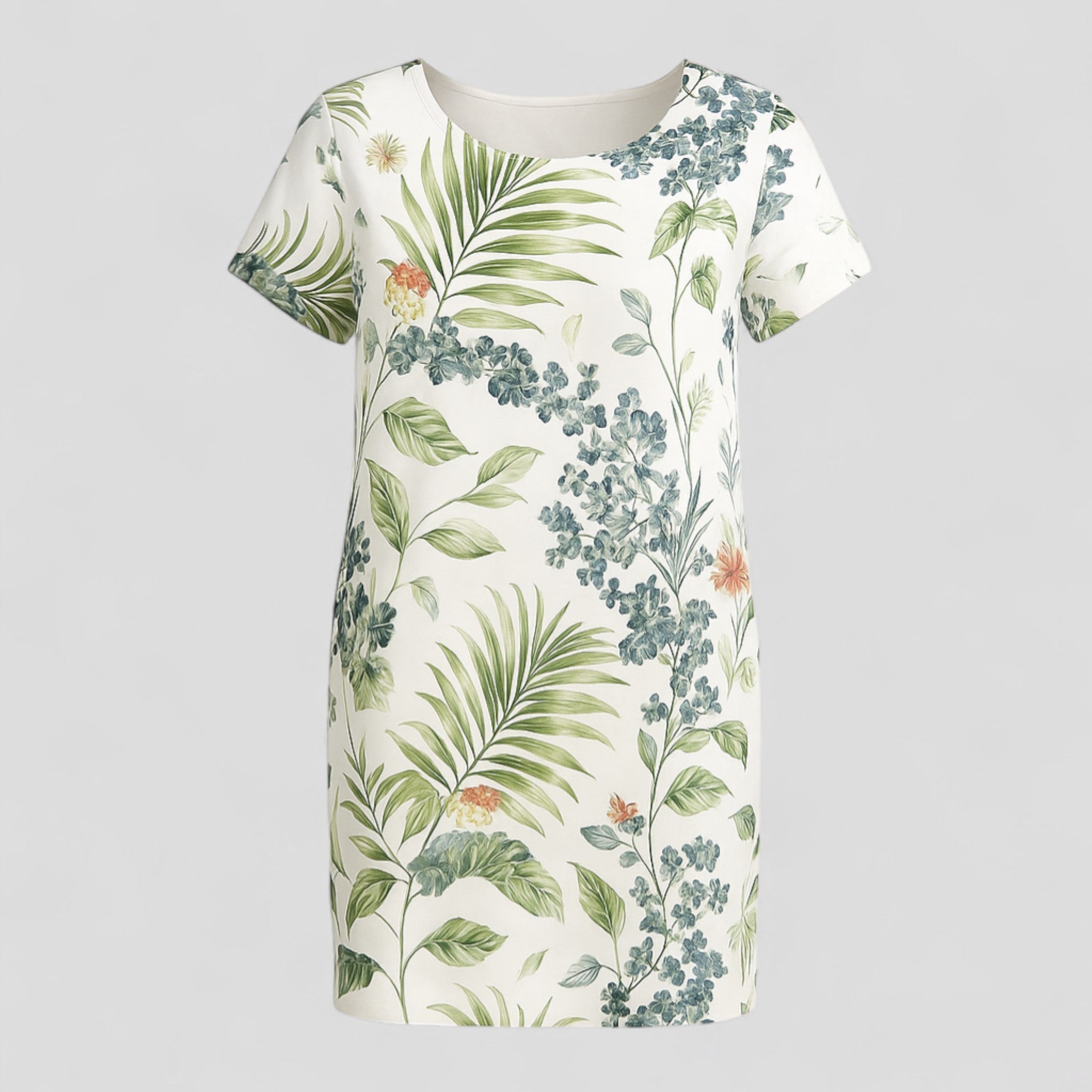 Damen Bequemes Casual Sommerkleid mit Naturdruck 1