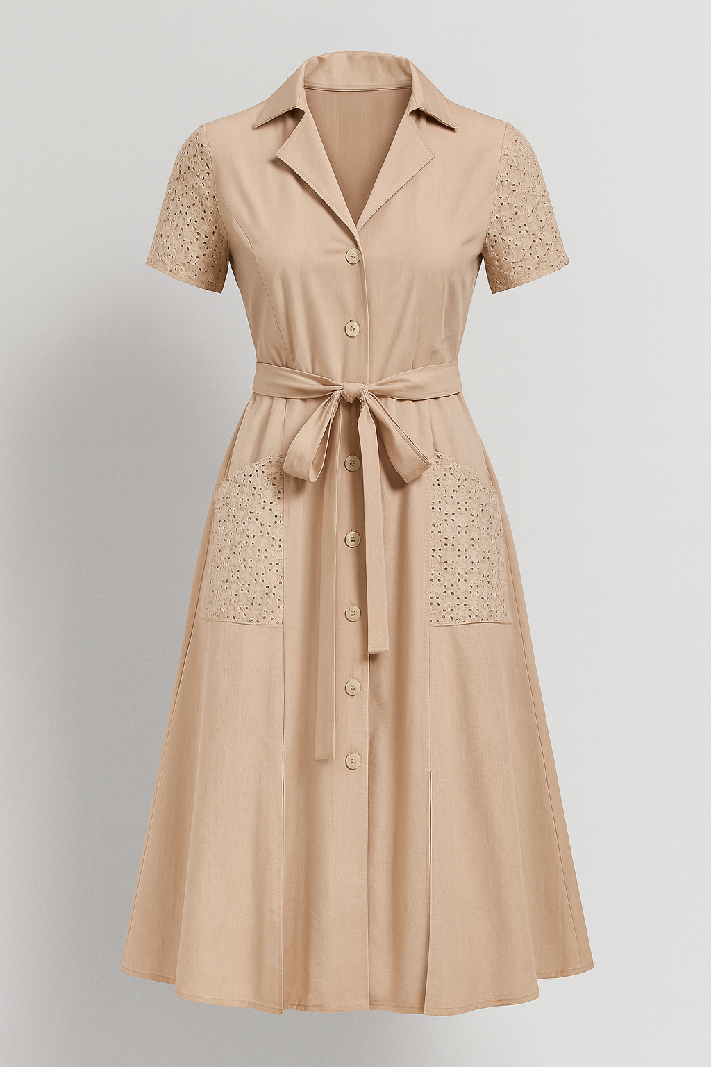 Damen Casual V-Ausschnitt Kleid für Sommer 0