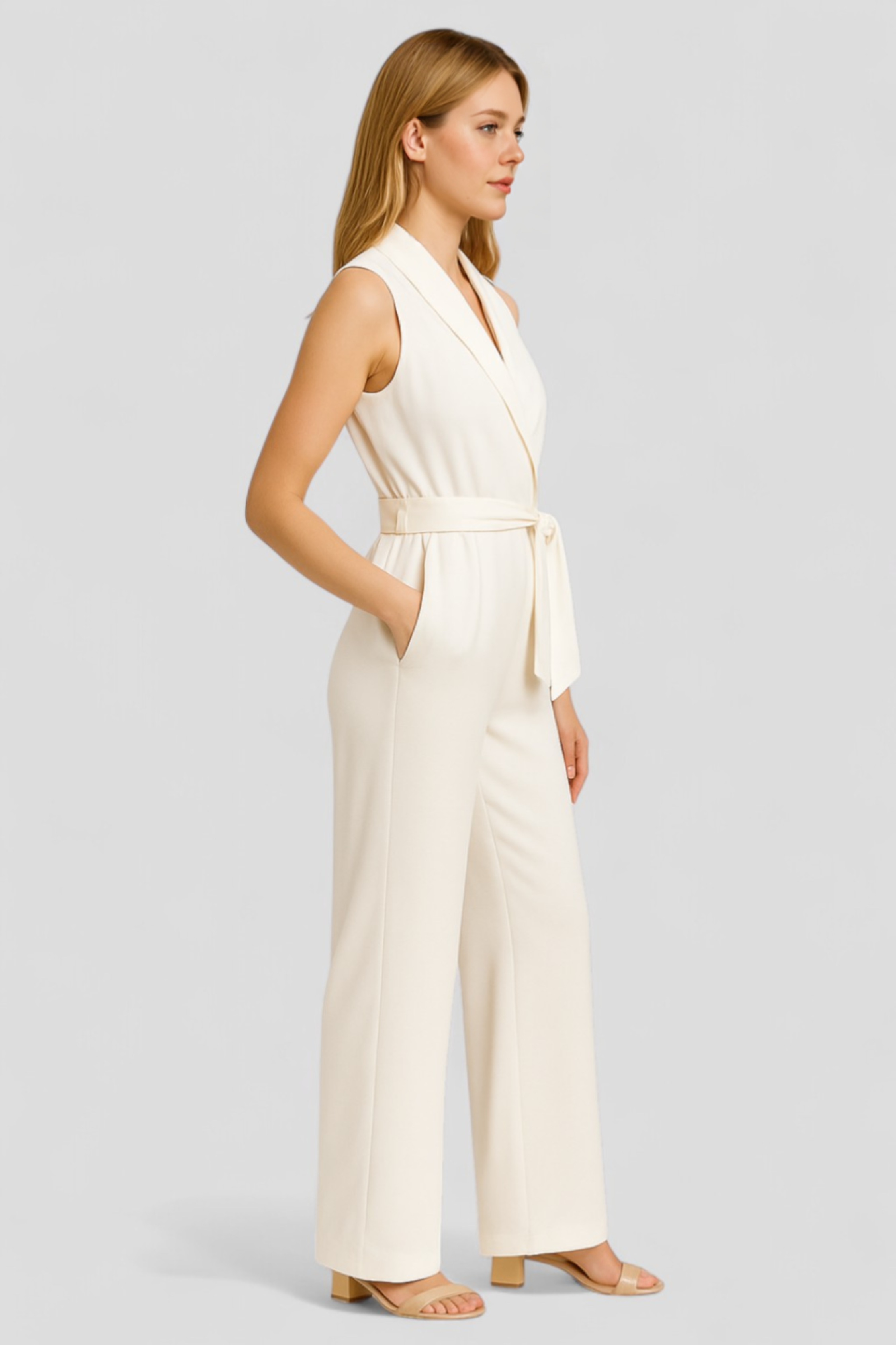 Damen Elegante V-Ausschnitt Salopette 4