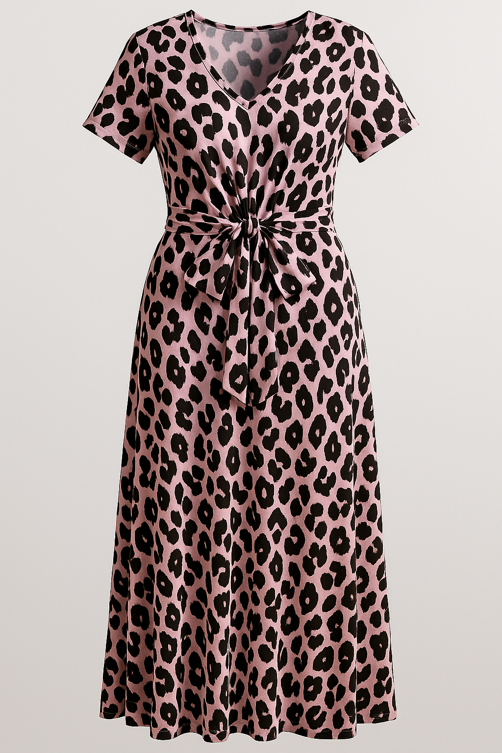 Damen Elegantes Kleid mit Leopardmuster 5