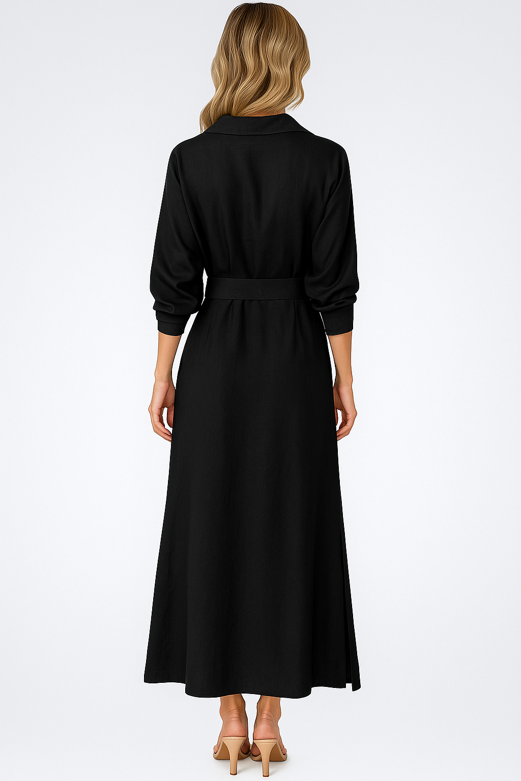 Damen Elegantes Maxikleid V-Ausschnitt Sommer 6