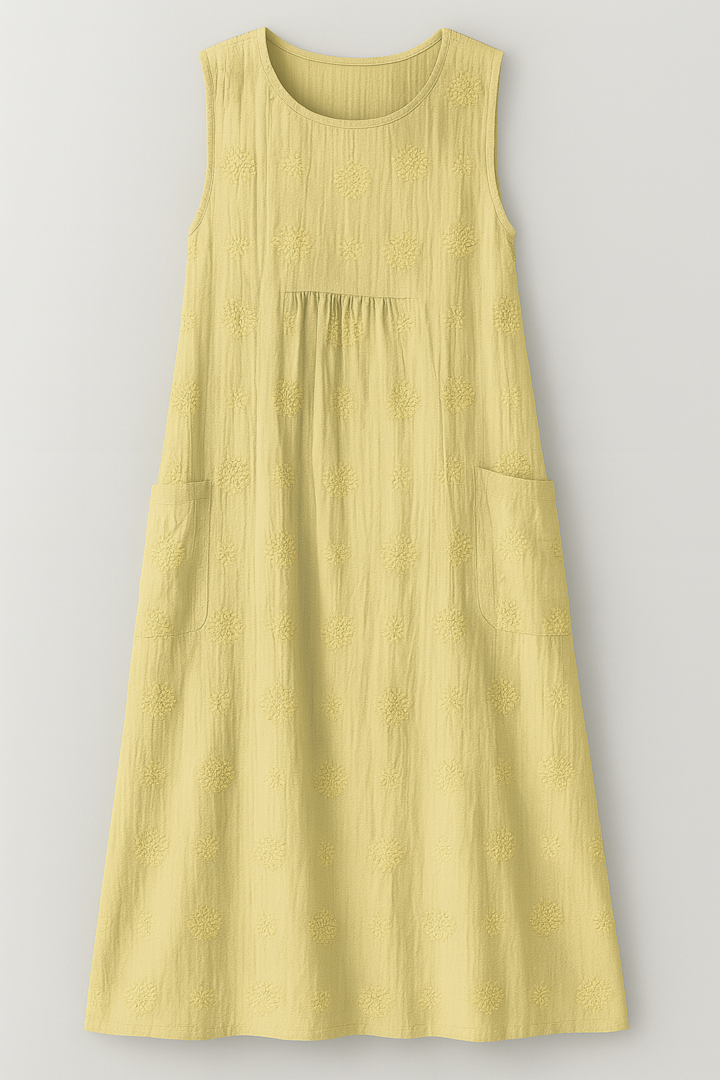 Damen Elegantes Midi Kleid mit Taschen 2