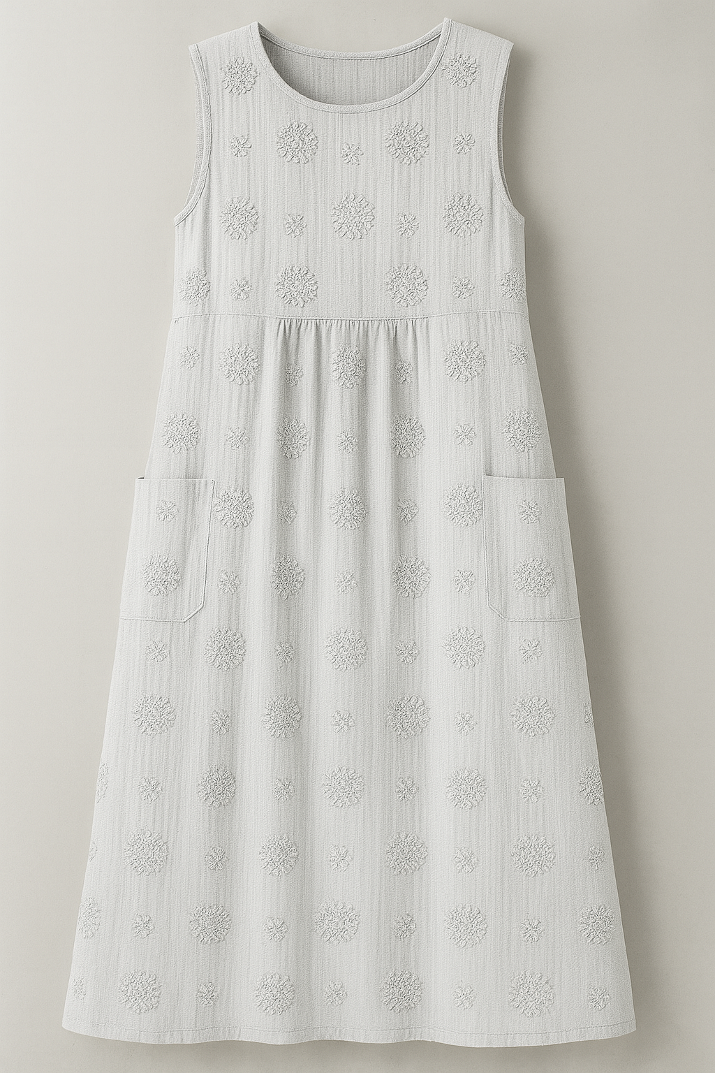 Damen Elegantes Midi Kleid mit Taschen 3
