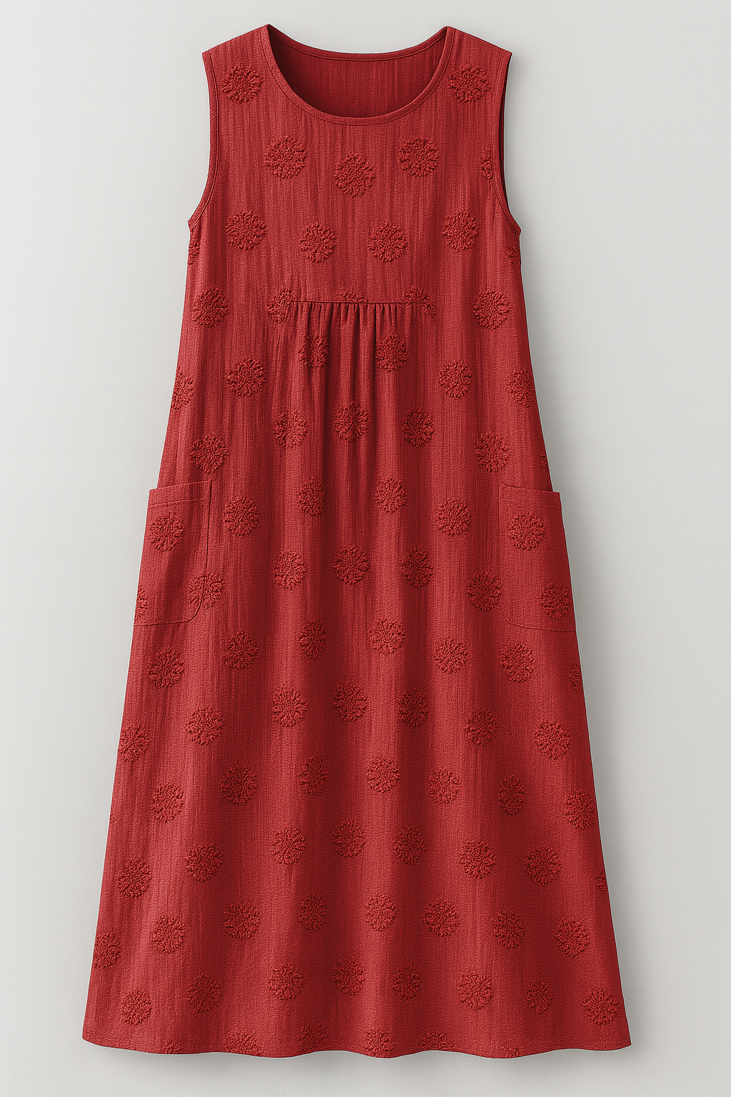 Damen Elegantes Midi Kleid mit Taschen 4