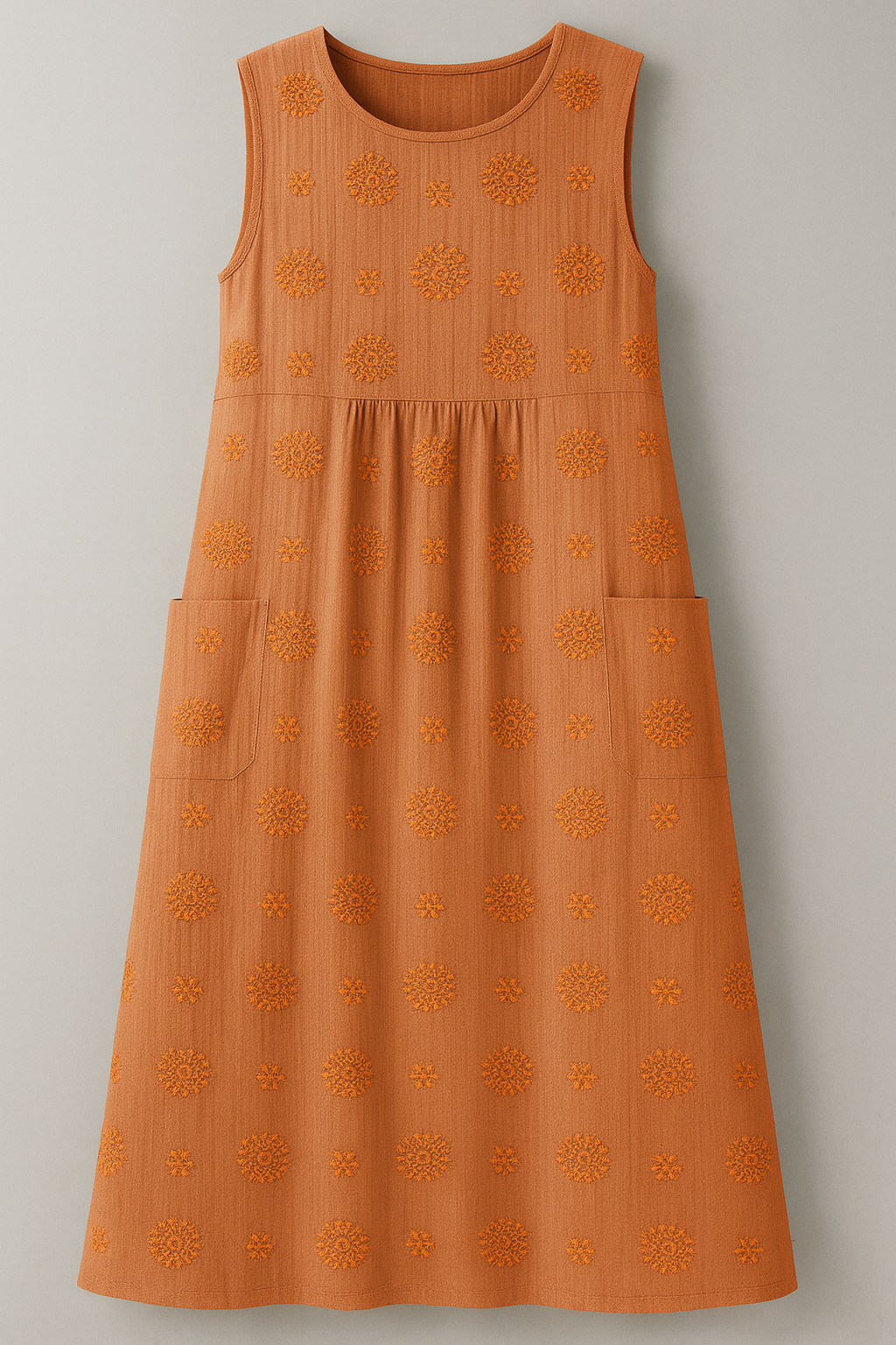 Damen Elegantes Midi Kleid mit Taschen 5