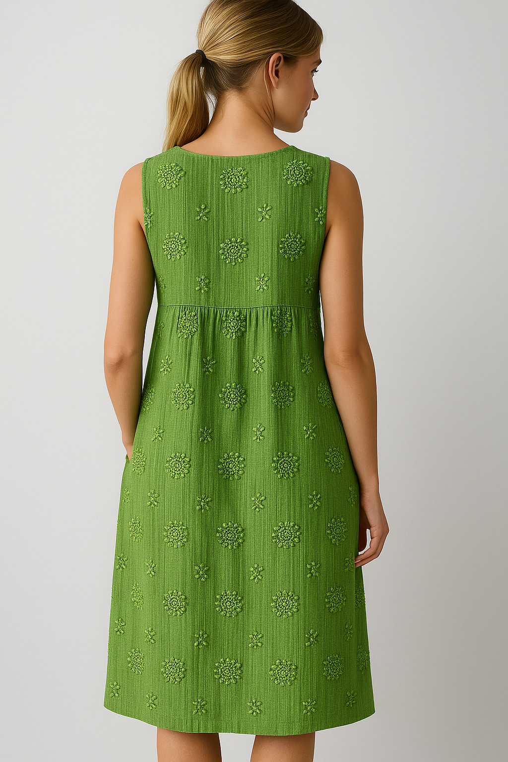 Damen Elegantes Midi Kleid mit Taschen 7