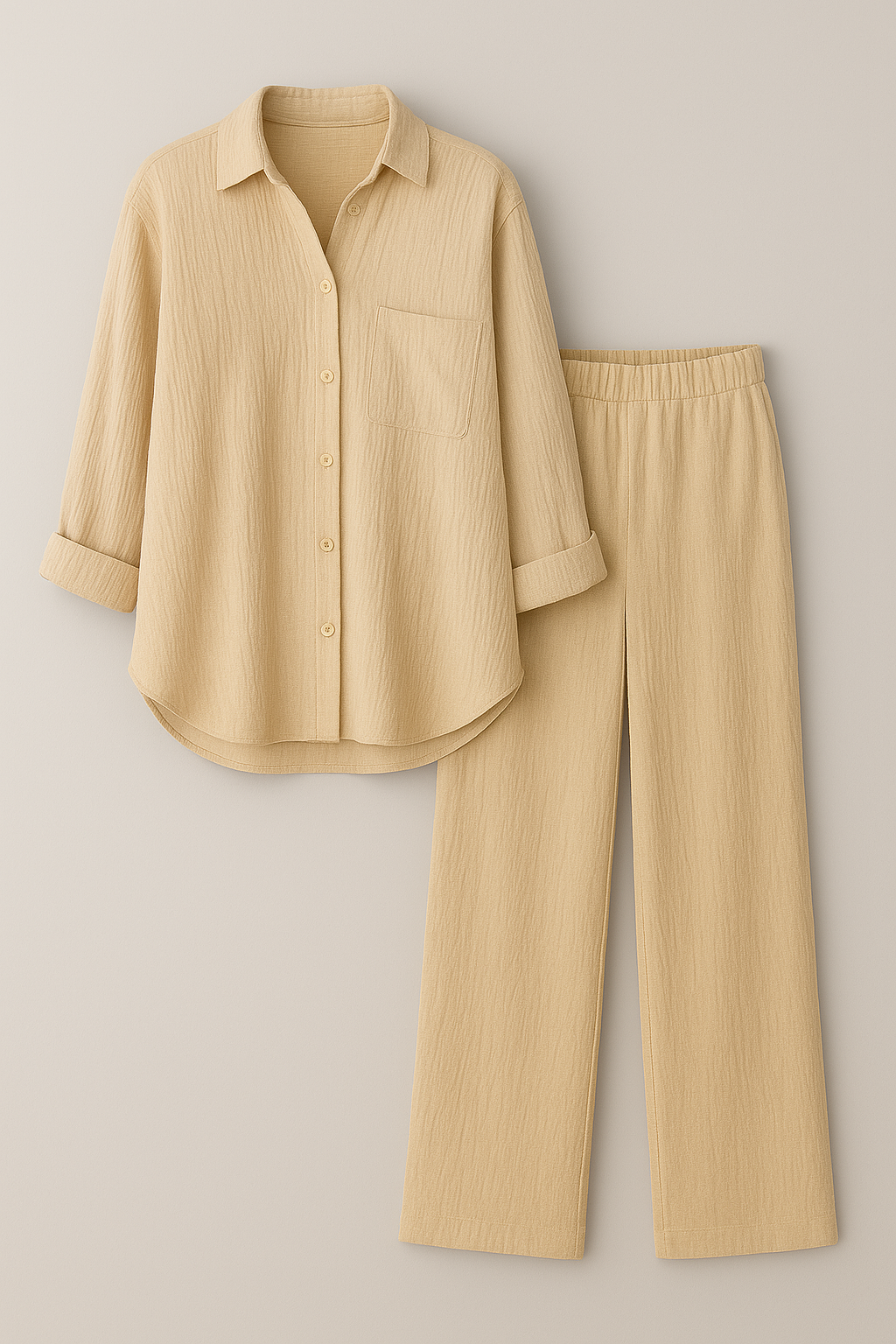 Damen Elegantes Sommer Set mit Bluse und Hose 0