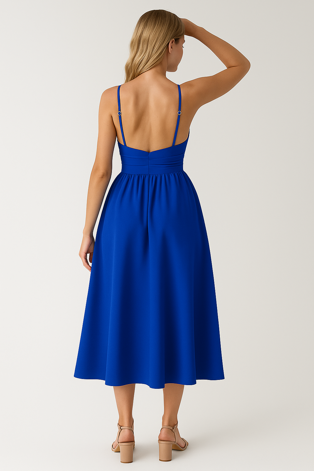 Damen Festliches Midi-Kleid mit Spaghetti-Trägern 7