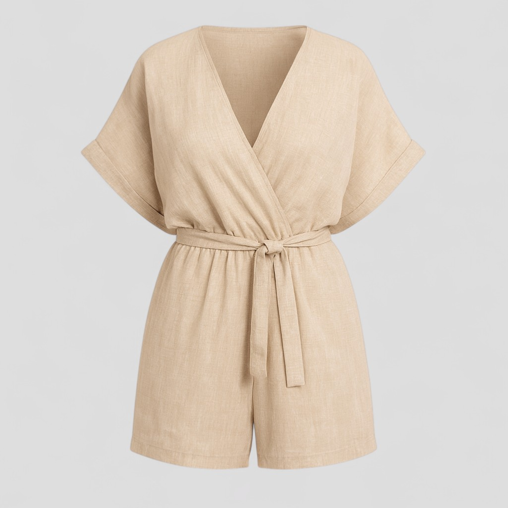 Damen Jumpsuit Elegant Sommer Leinen 2