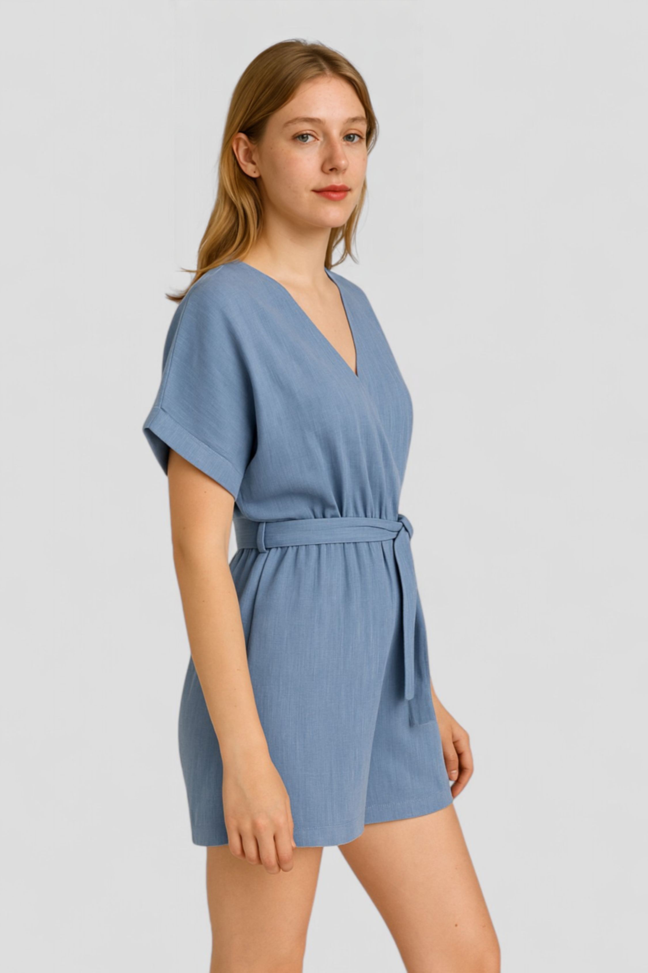 Damen Jumpsuit Elegant Sommer Leinen 3