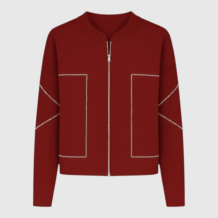 Damen Leichte Stilvolle Jacke mit Reißverschluss 5