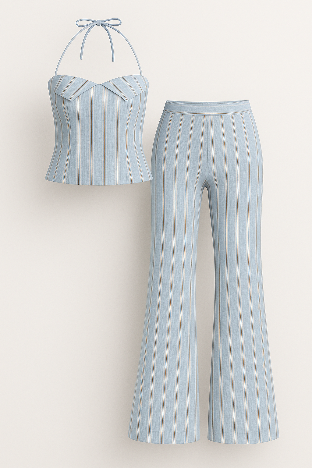 Damen Leichter Sommeranzug mit Top und Hose 2