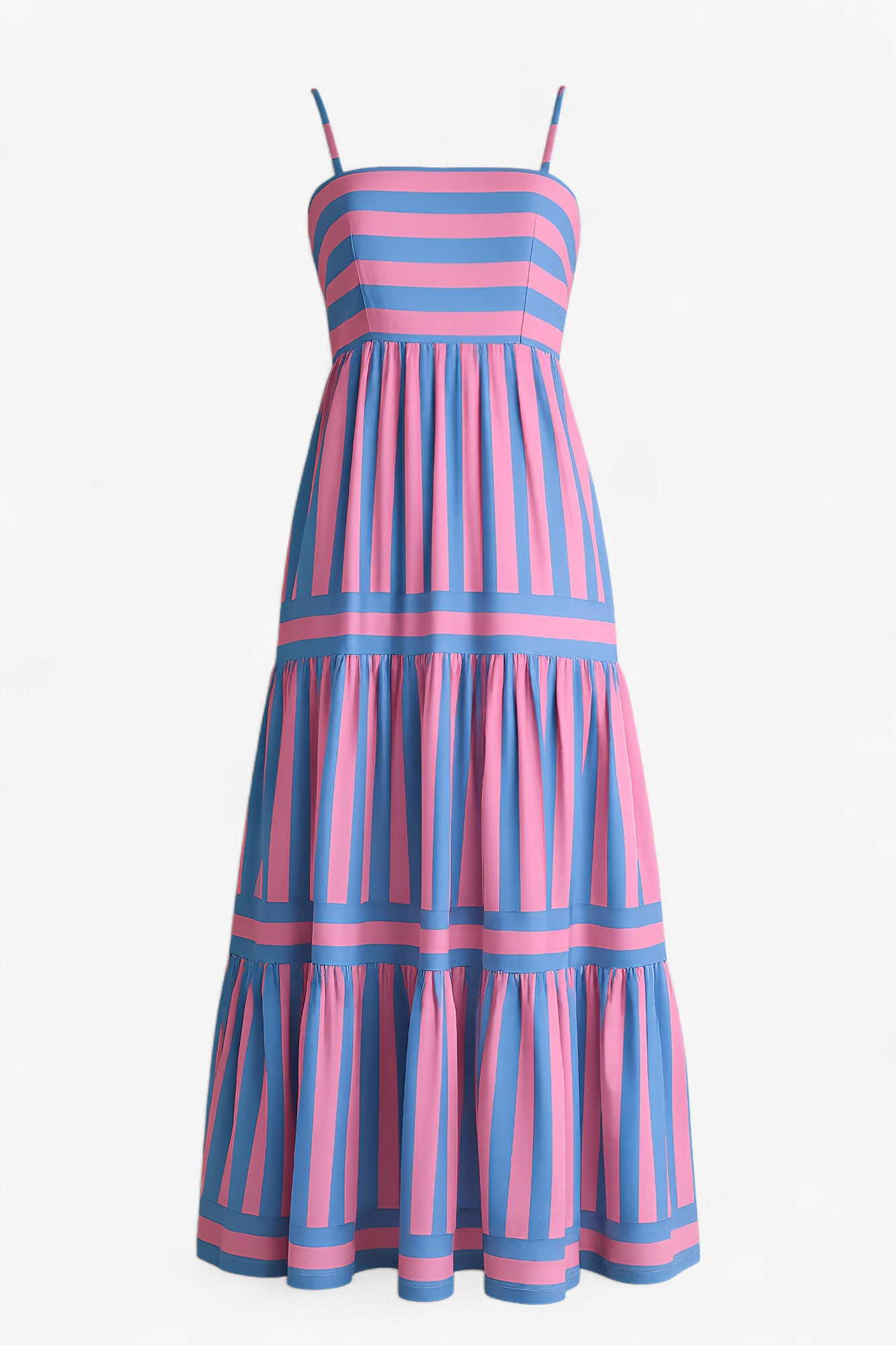 Damen Leichtes Spaghetti-Träger Sommerkleid 1
