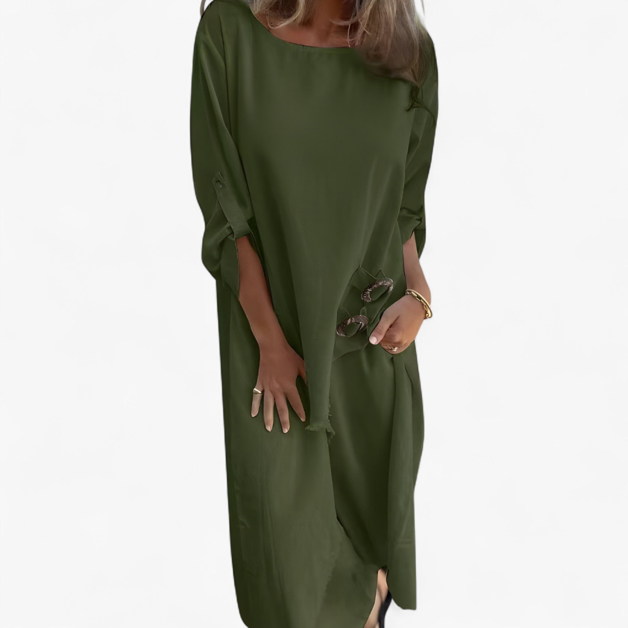 Damen Leinen Set Kleid und Hose für Alltag und Freizeit 3